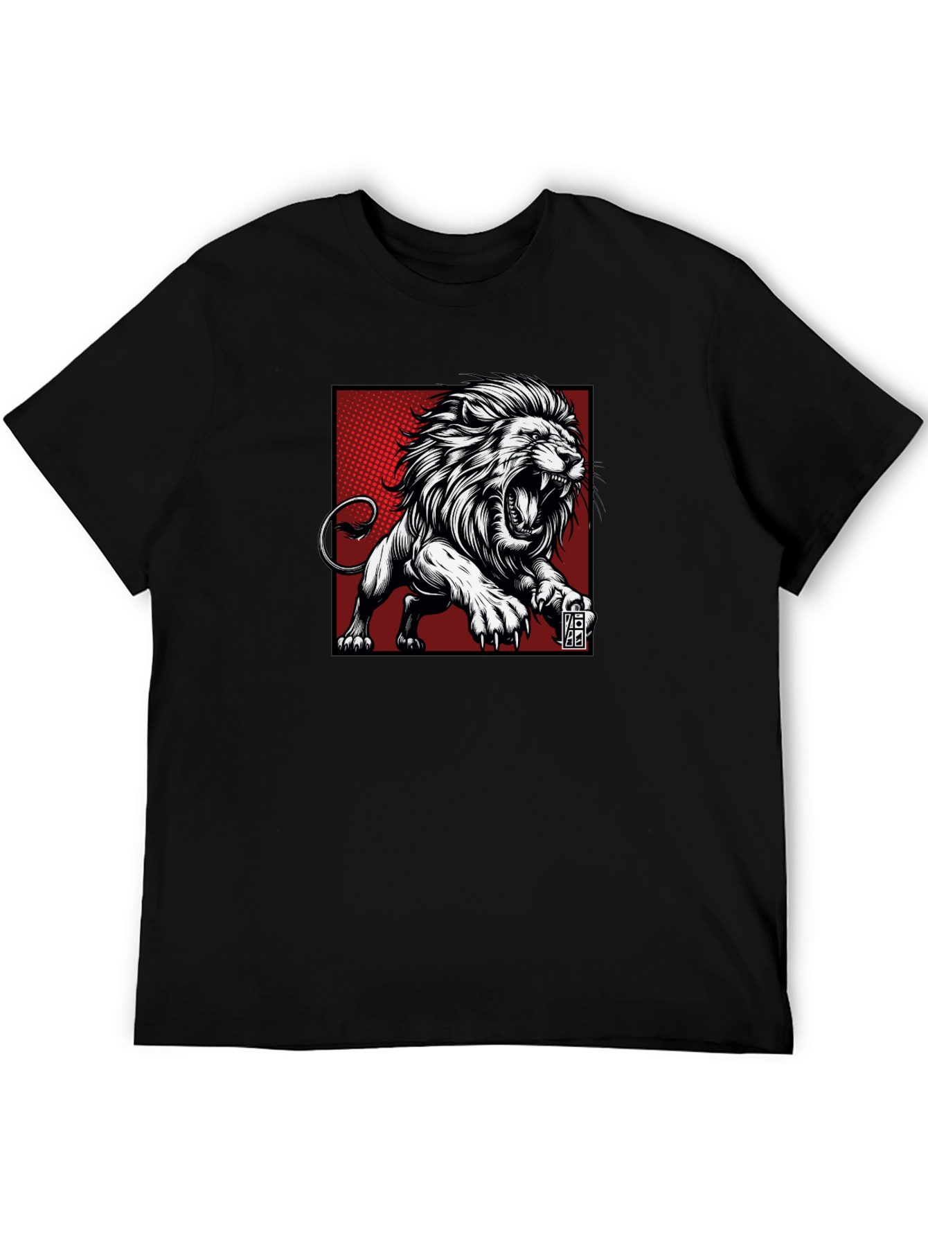 Roaring Lion Graphic Tee - Black Cotton T-Shirt
