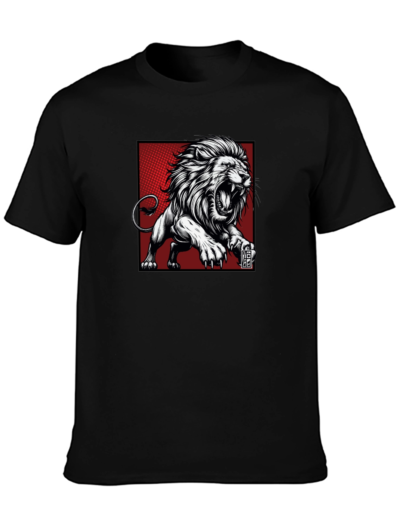 Roaring Lion Graphic Tee - Black Cotton T-Shirt