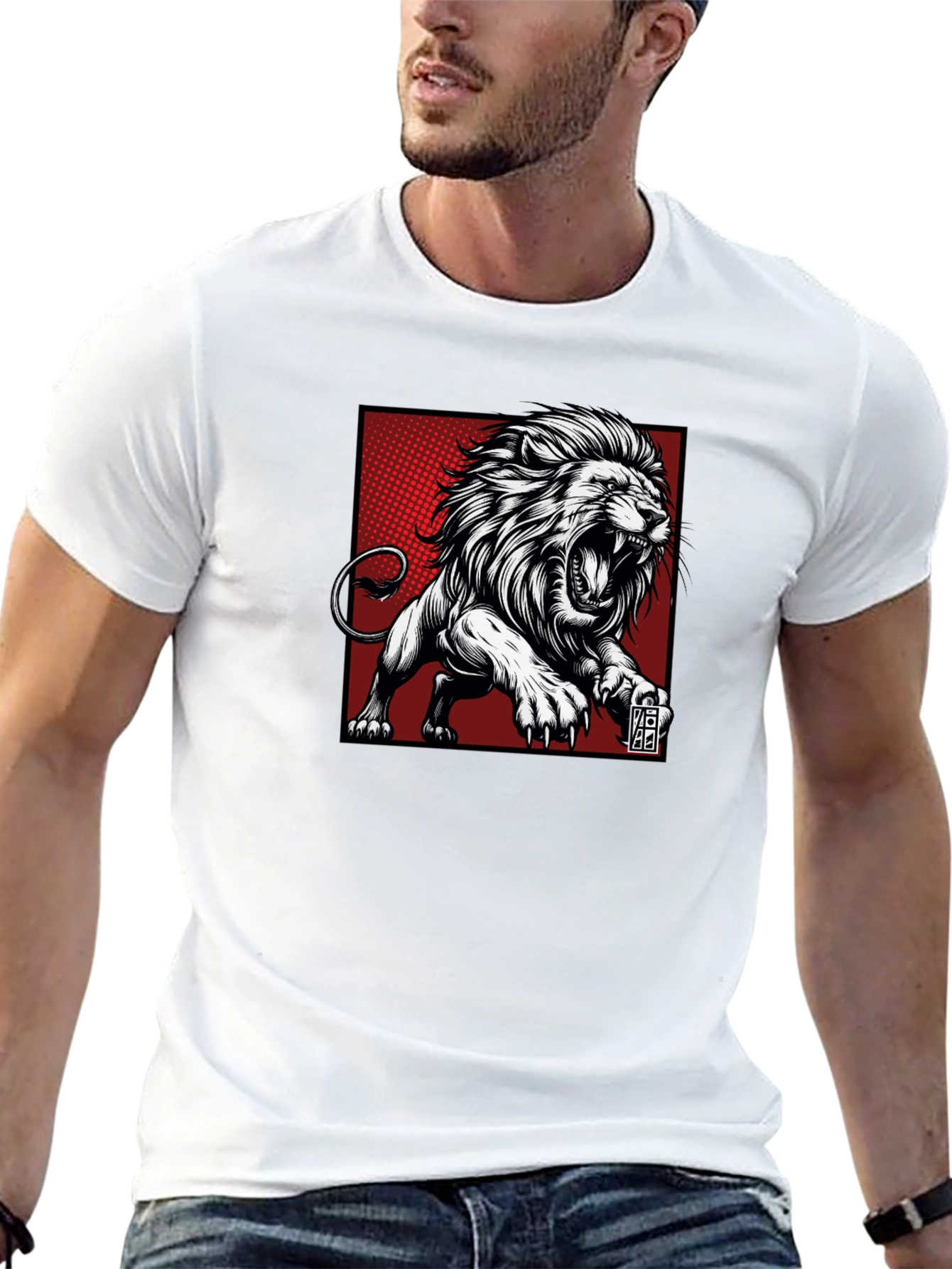 Roaring Lion Graphic Tee - Black Cotton T-Shirt