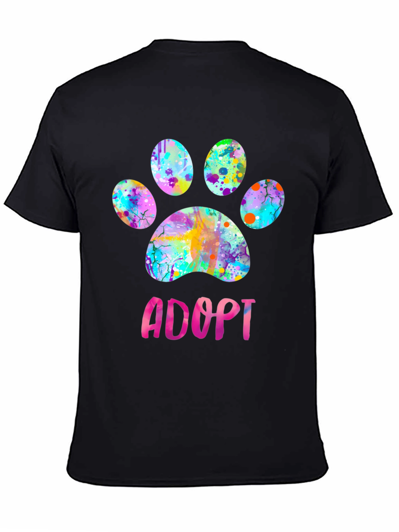 Adopt Dog Paw Print Graphic Tee