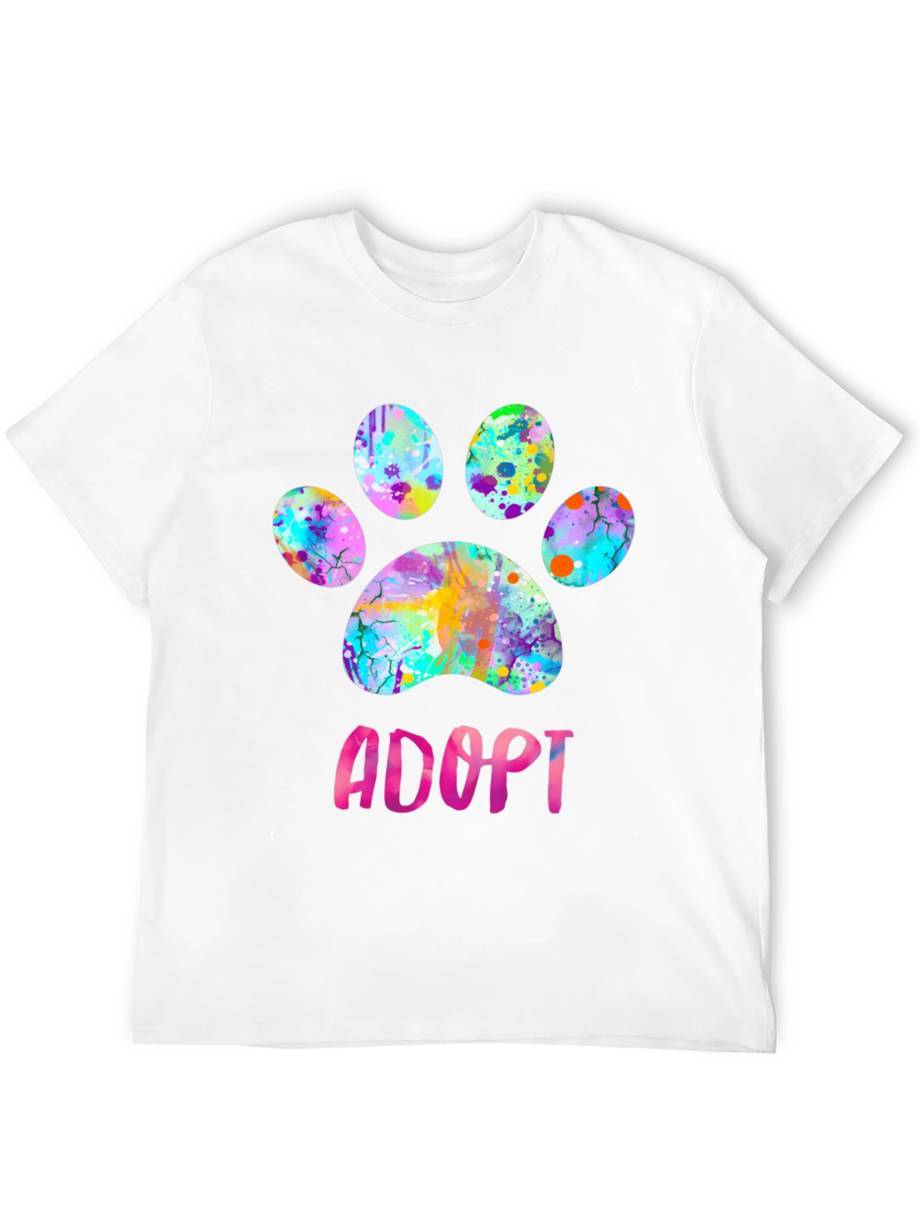 Adopt Dog Paw Print Graphic Tee