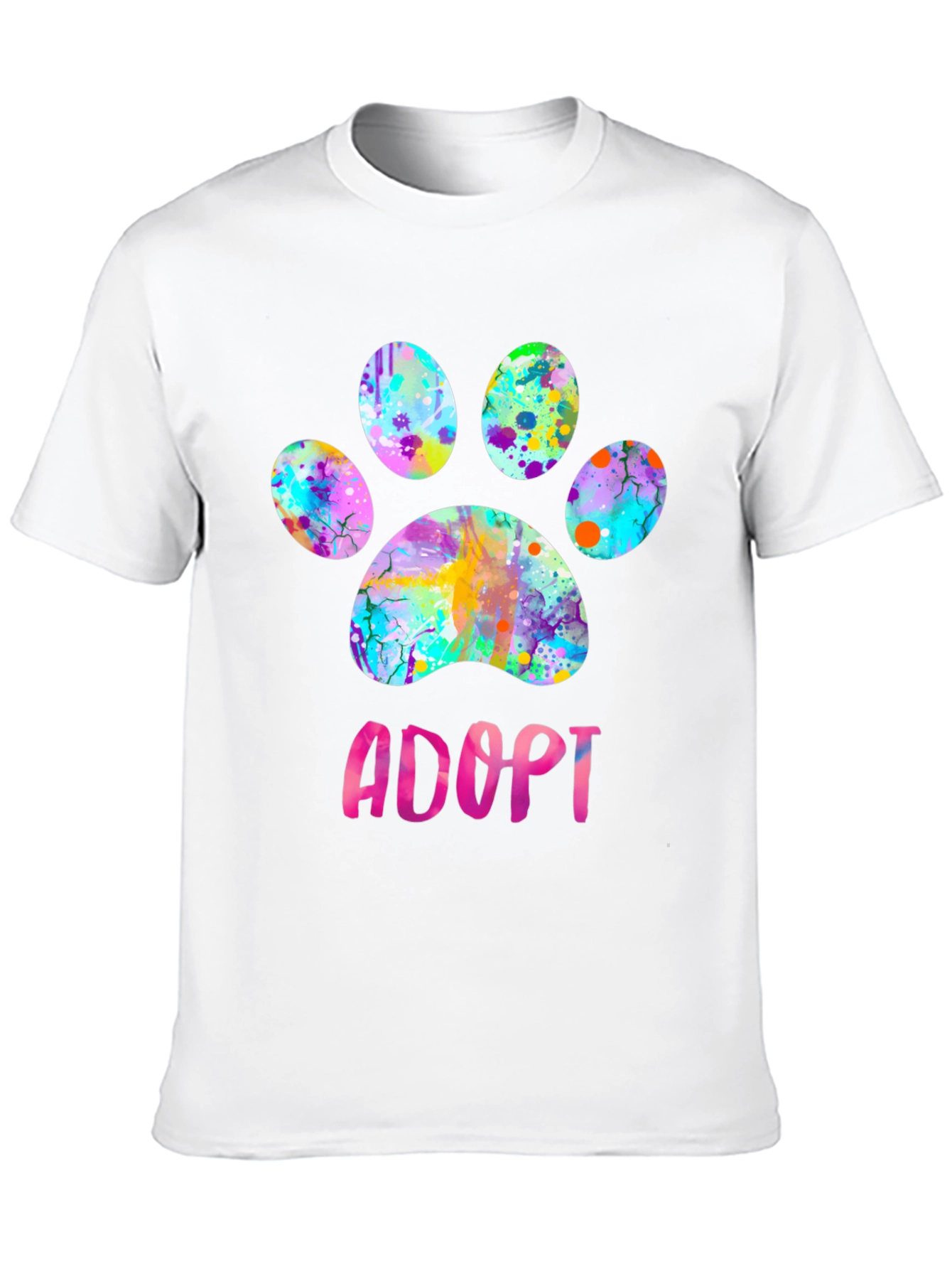 Adopt Dog Paw Print Graphic Tee
