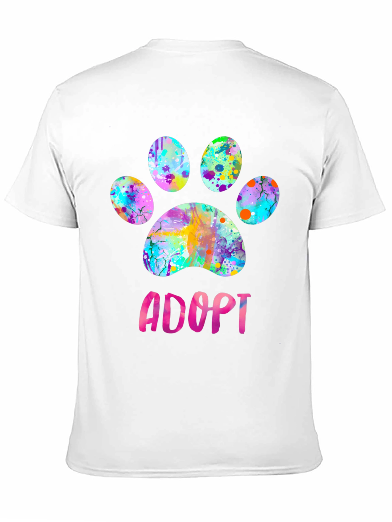 Adopt Dog Paw Print Graphic Tee