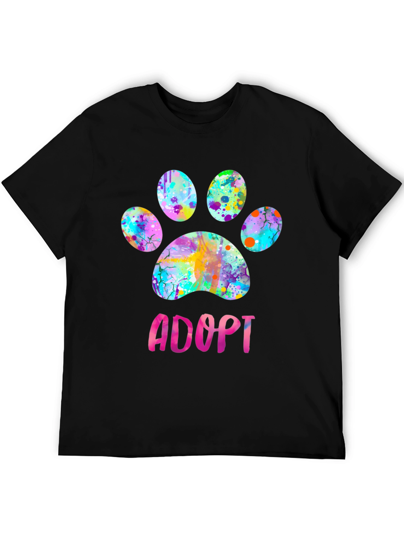 Adopt Dog Paw Print Graphic Tee