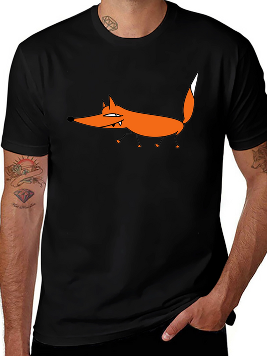 Funny Fox Graphic Tee - Black Short Sleeve T-Shirt
