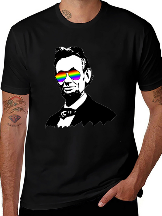 Abraham Lincoln Rainbow Sunglasses Graphic Tee