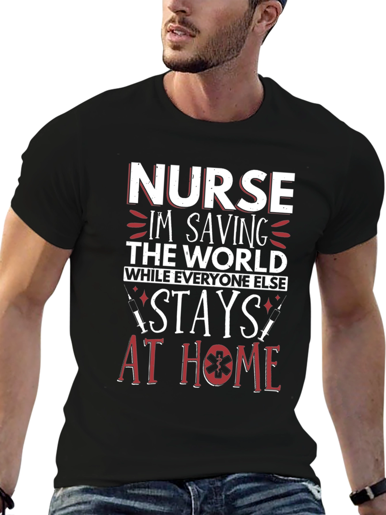 Nurse Saving the World Graphic T-Shirt