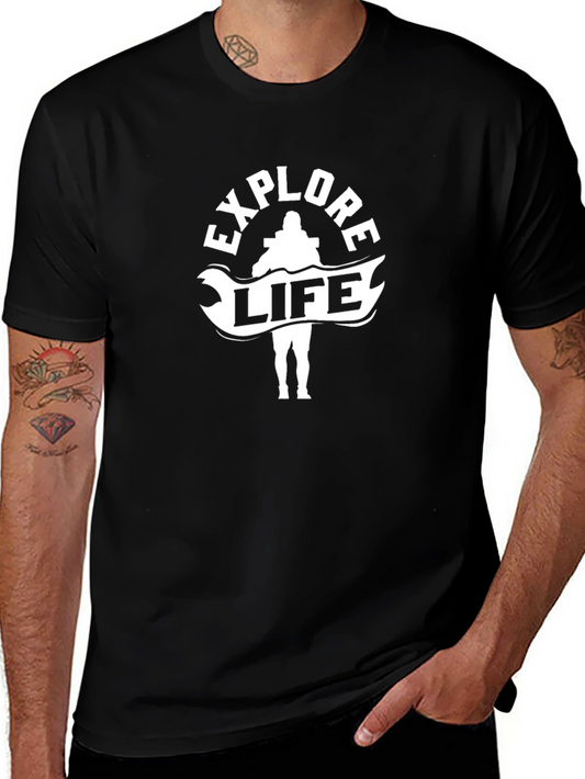 Explore Life Black Graphic T-Shirt