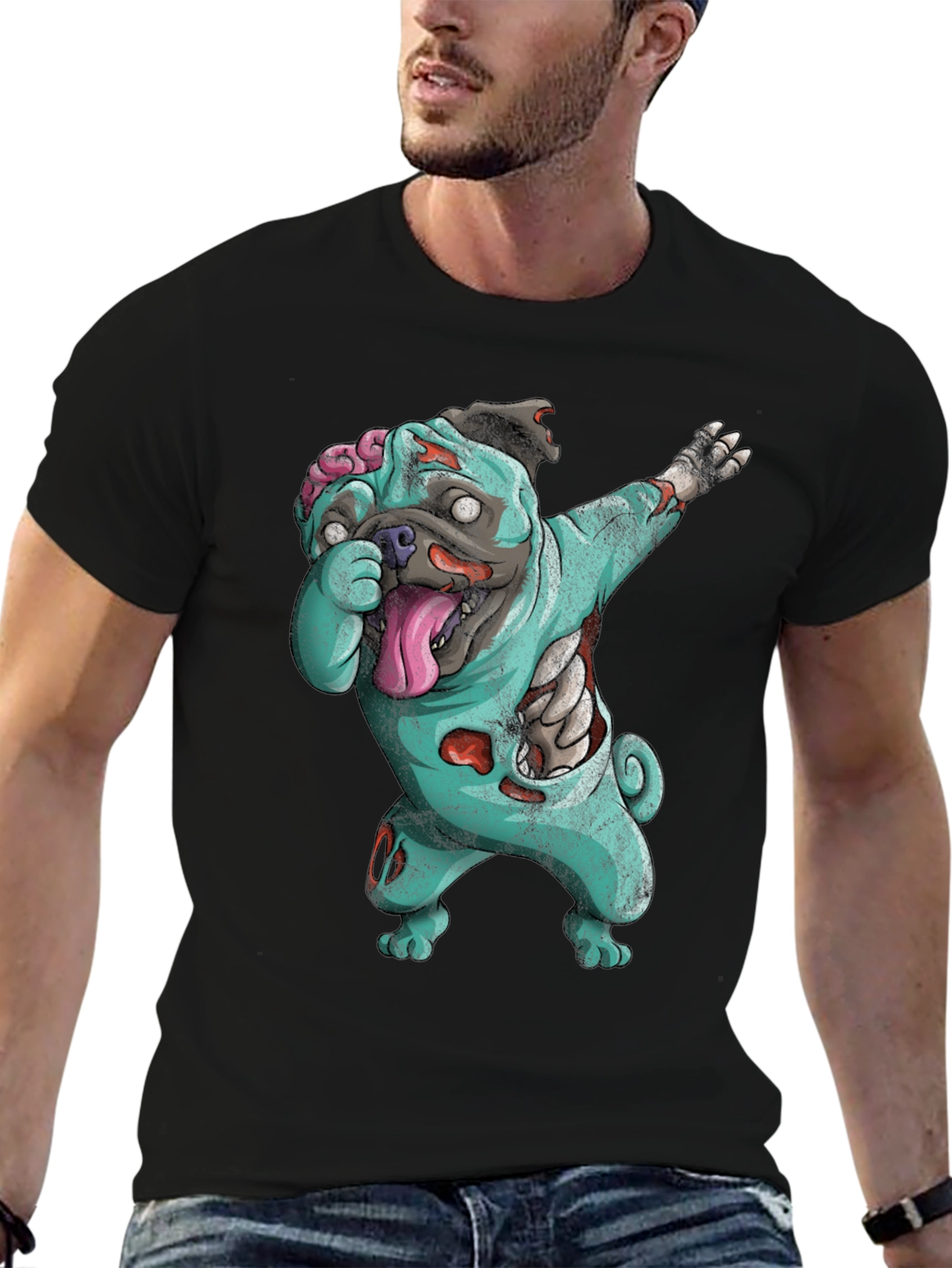 Zombie Pug Dabbing T-Shirt