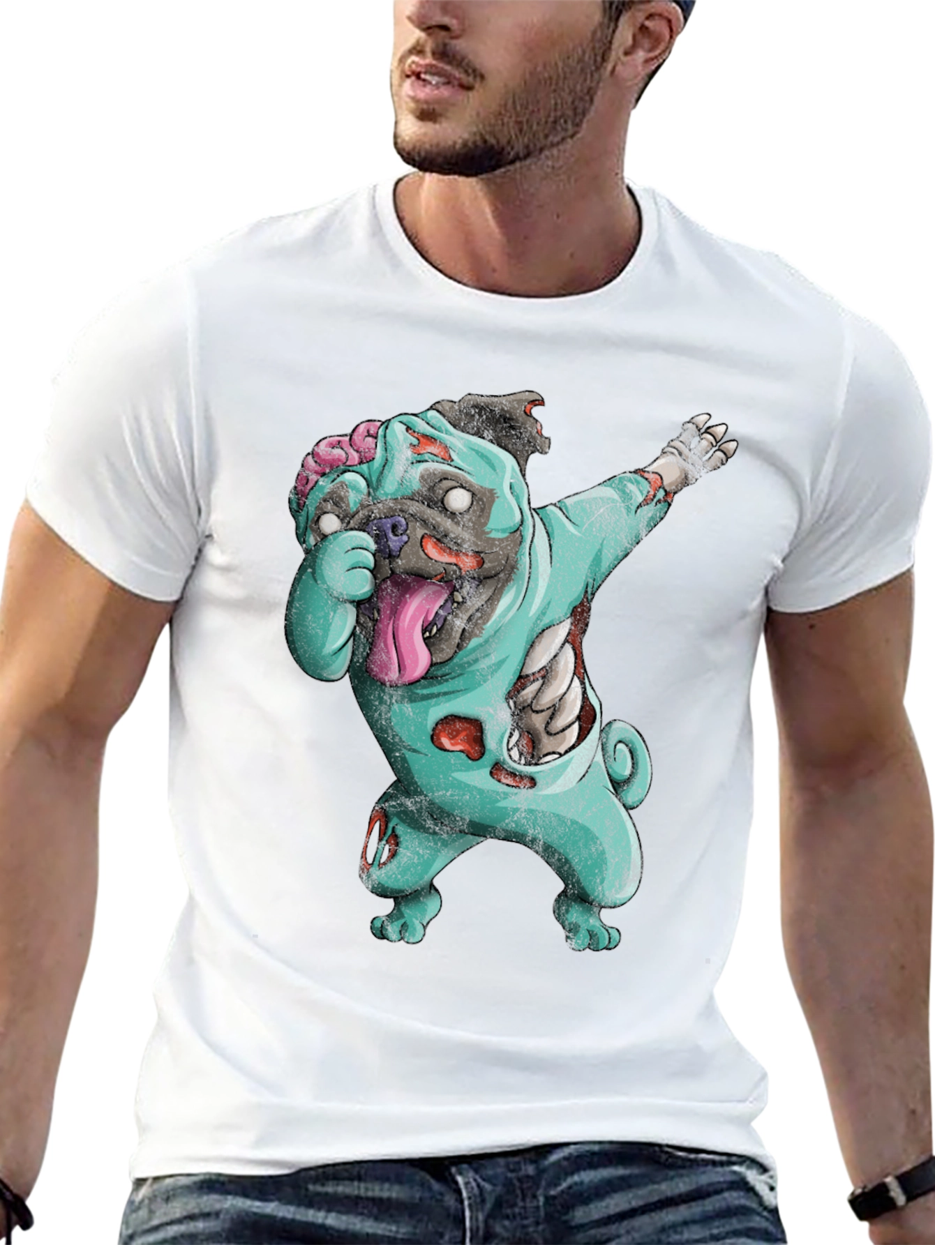 Zombie Pug Dabbing T-Shirt