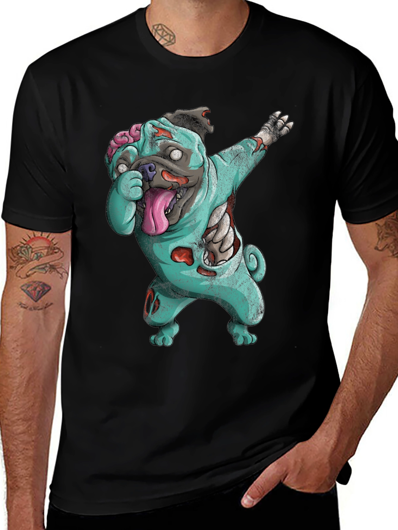 Zombie Pug Dabbing T-Shirt