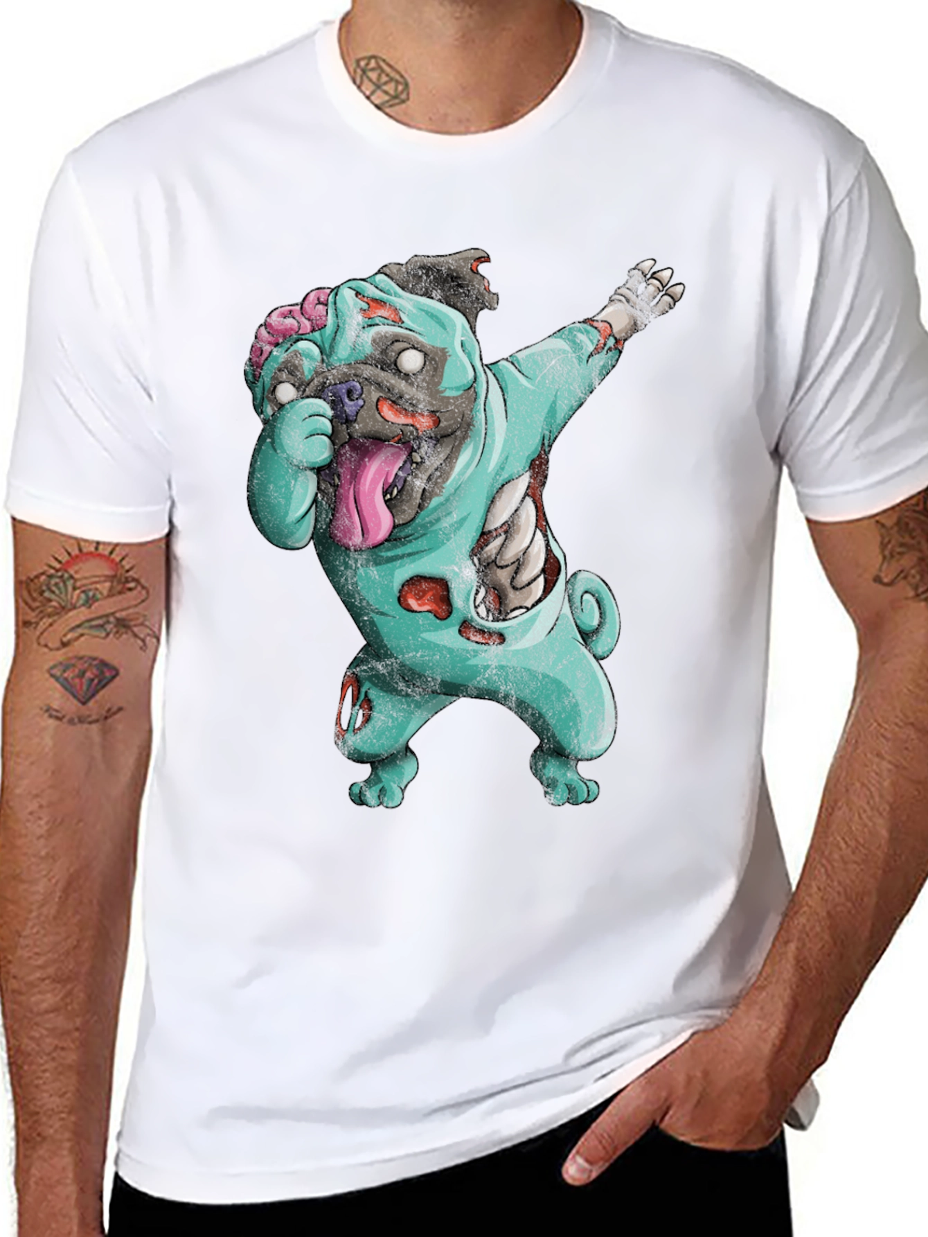 Zombie Pug Dabbing T-Shirt