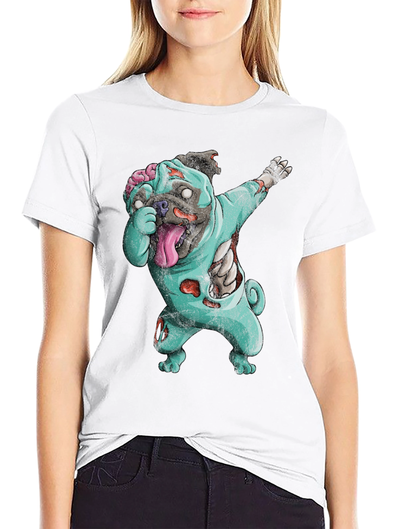 Zombie Pug Dabbing T-Shirt