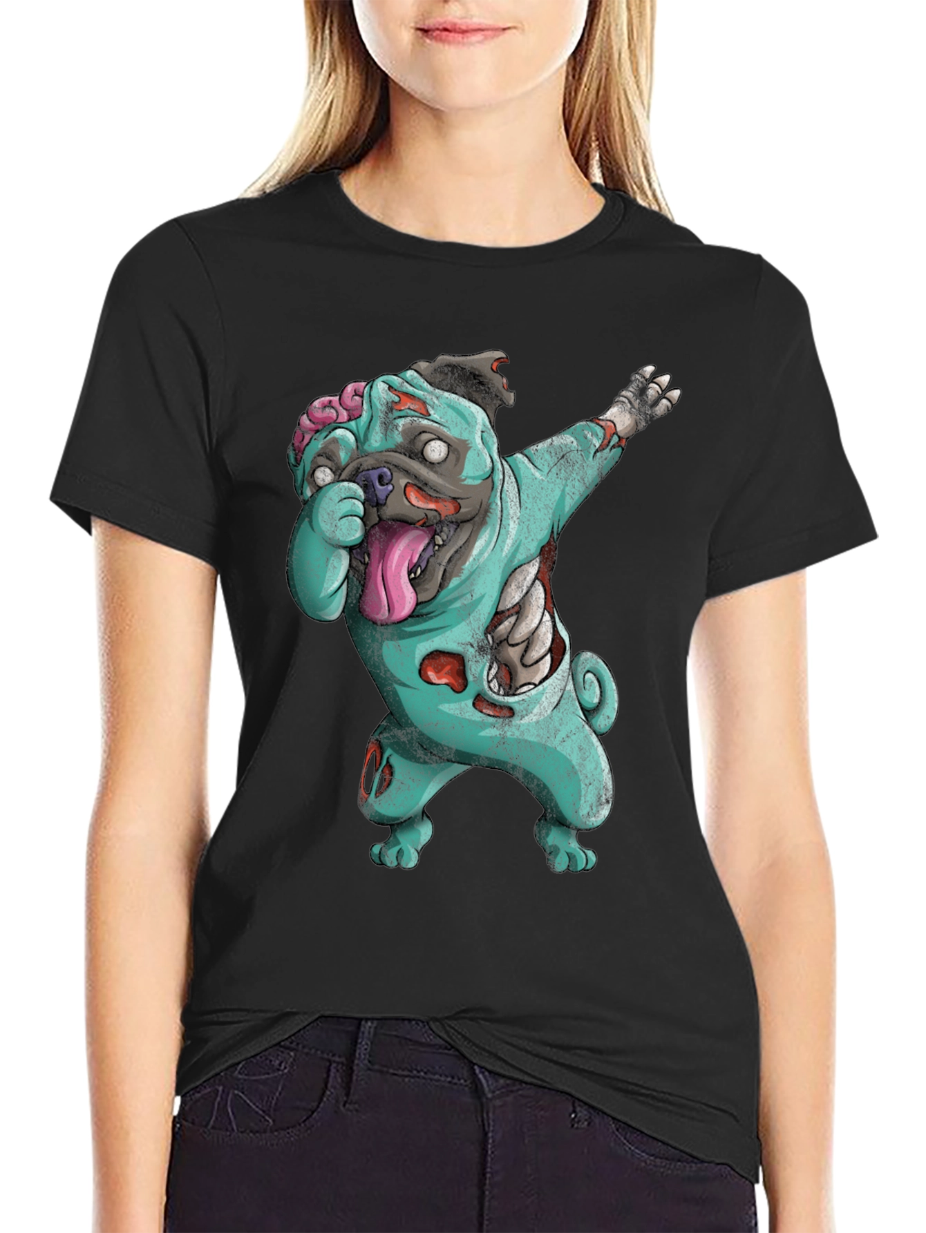 Zombie Pug Dabbing T-Shirt