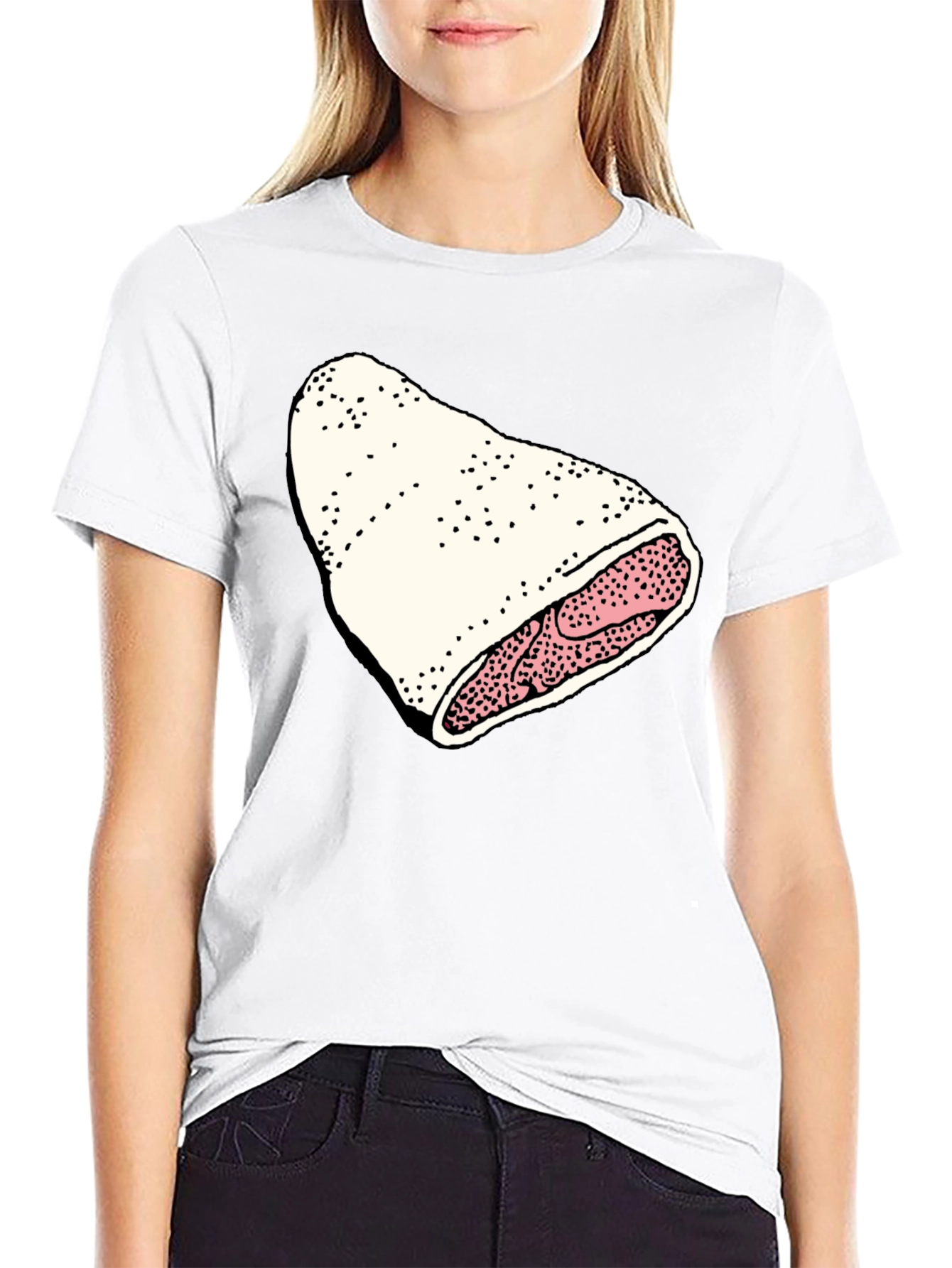 Novelty Black T-Shirt with Fun Food Graphic