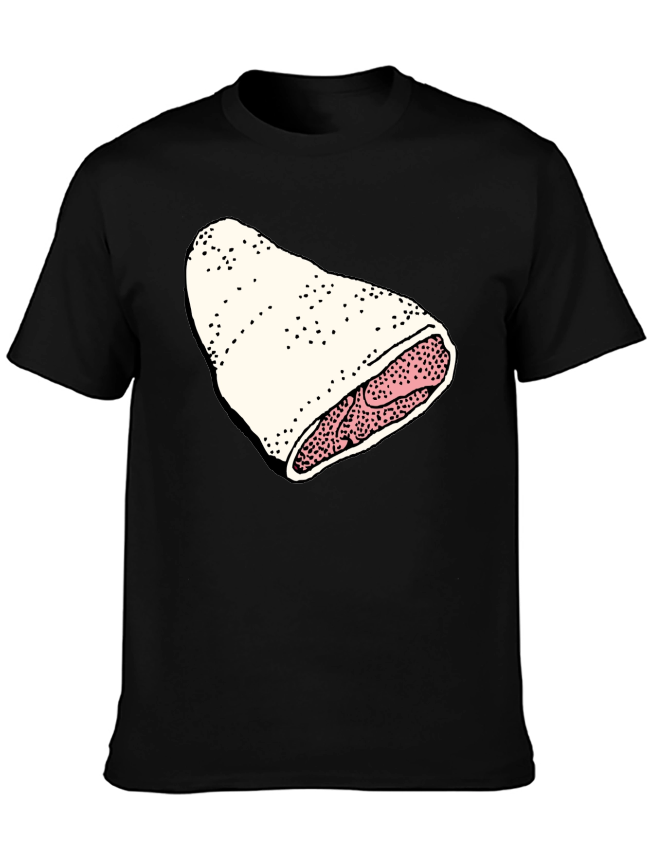 Novelty Black T-Shirt with Fun Food Graphic
