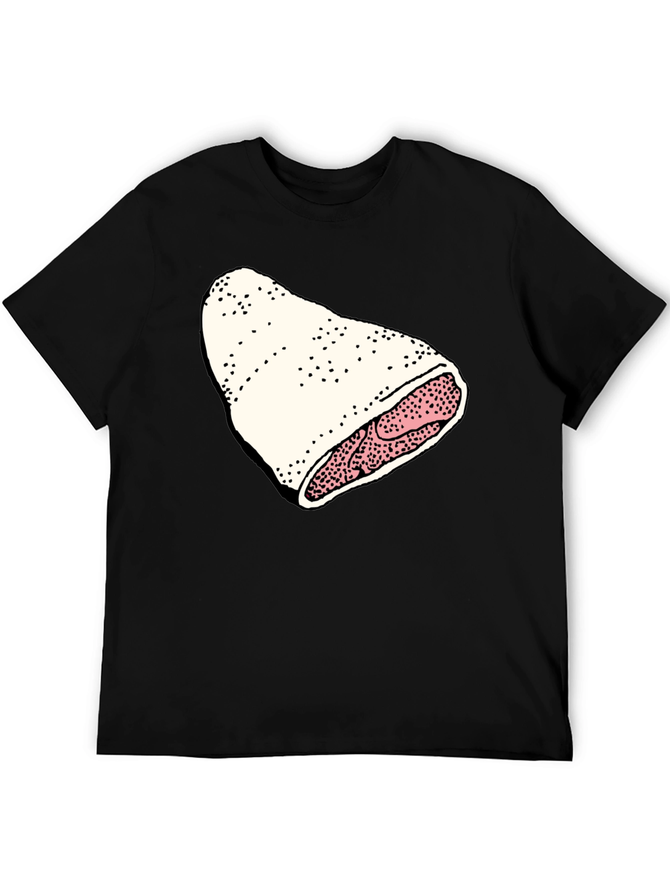 Novelty Black T-Shirt with Fun Food Graphic