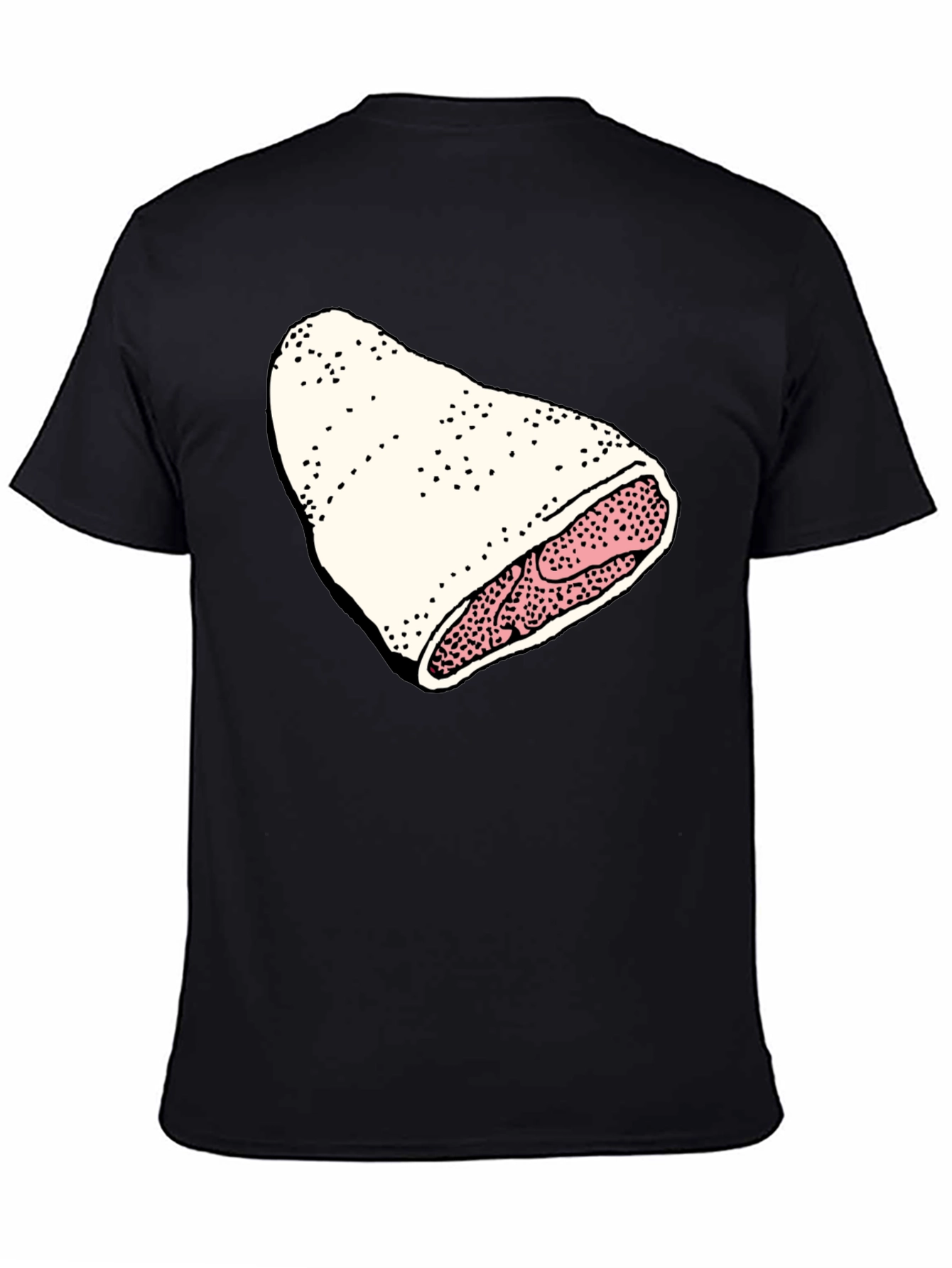 Novelty Black T-Shirt with Fun Food Graphic