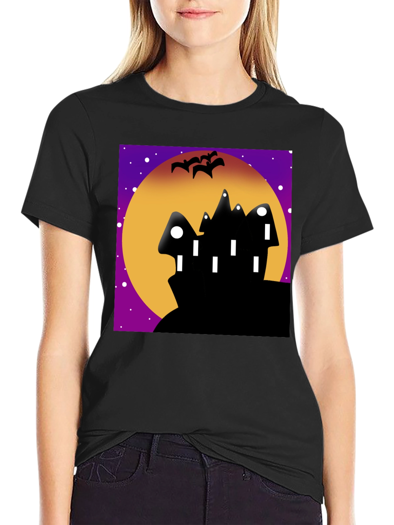 Spooky Black Halloween T-Shirt