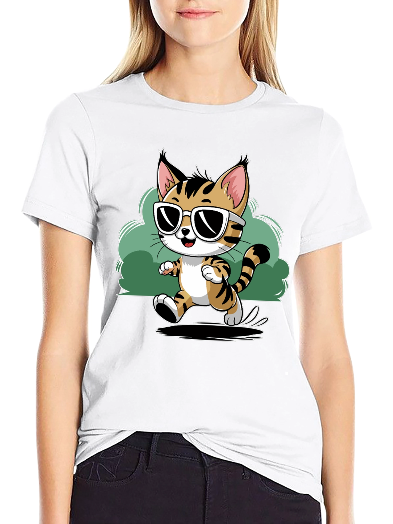 Cool Cat Tee - Stylish Cartoon Graphic T-Shirt