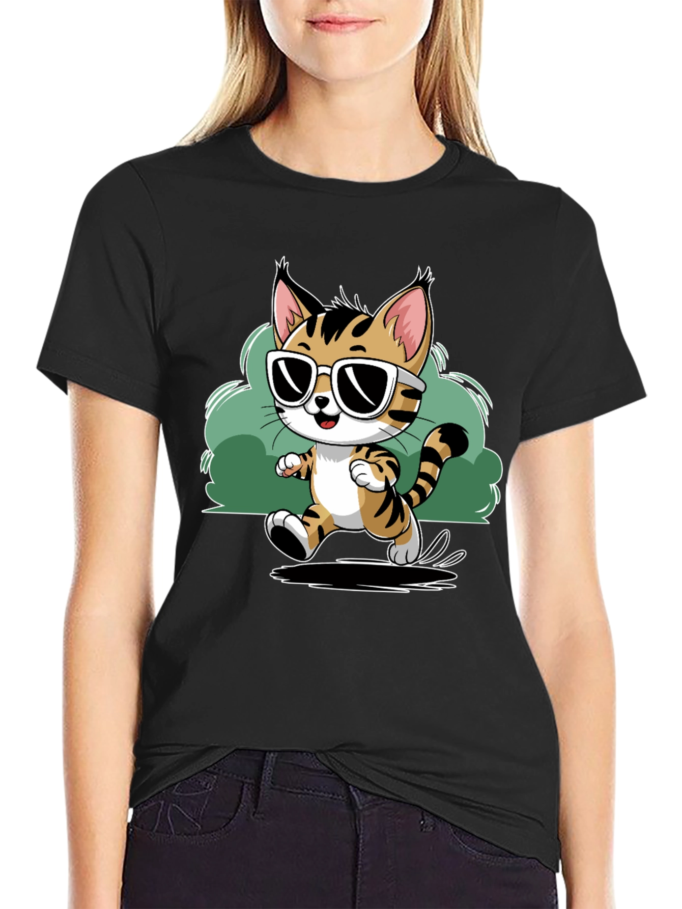 Cool Cat Tee - Stylish Cartoon Graphic T-Shirt