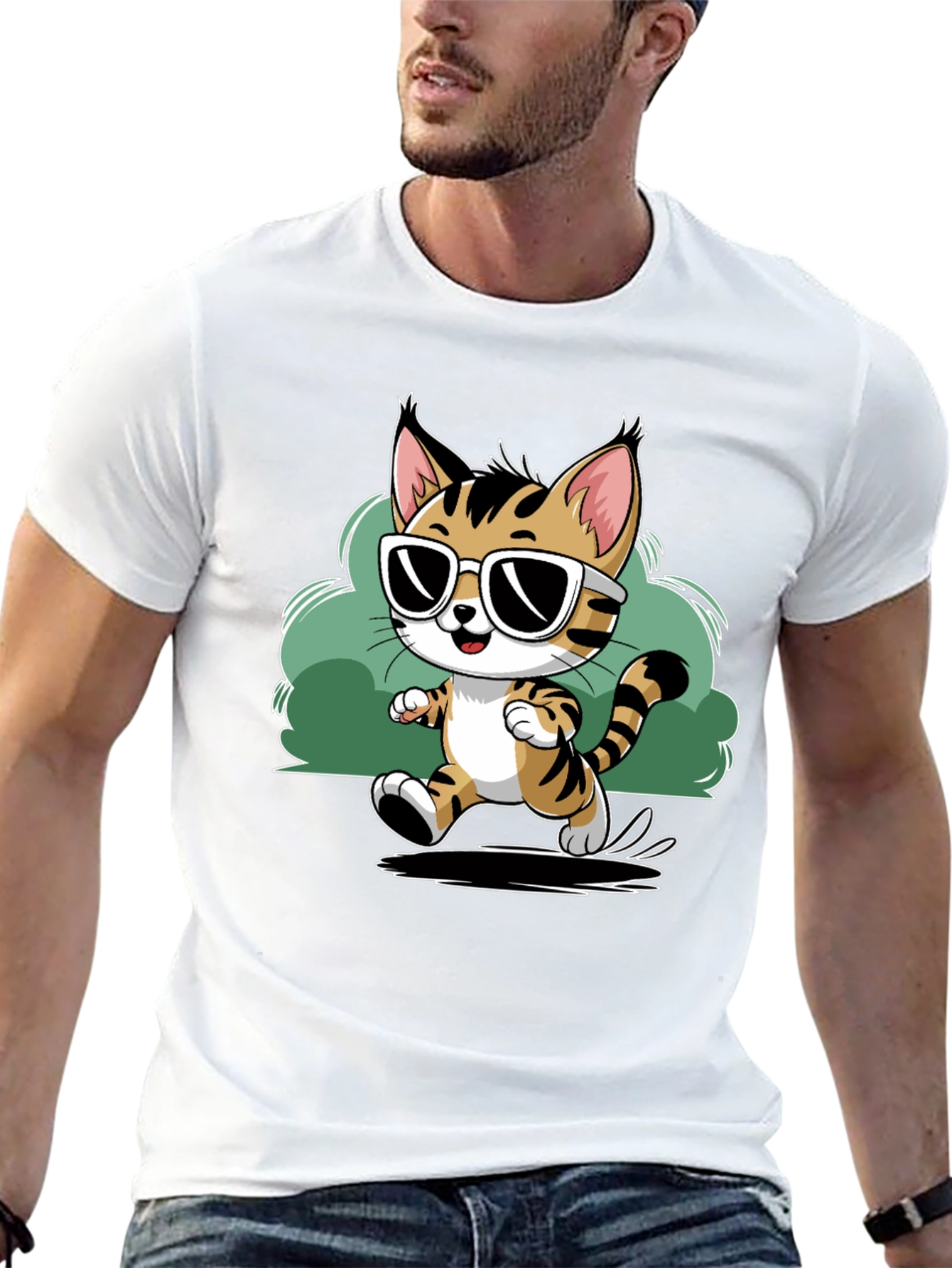 Cool Cat Tee - Stylish Cartoon Graphic T-Shirt