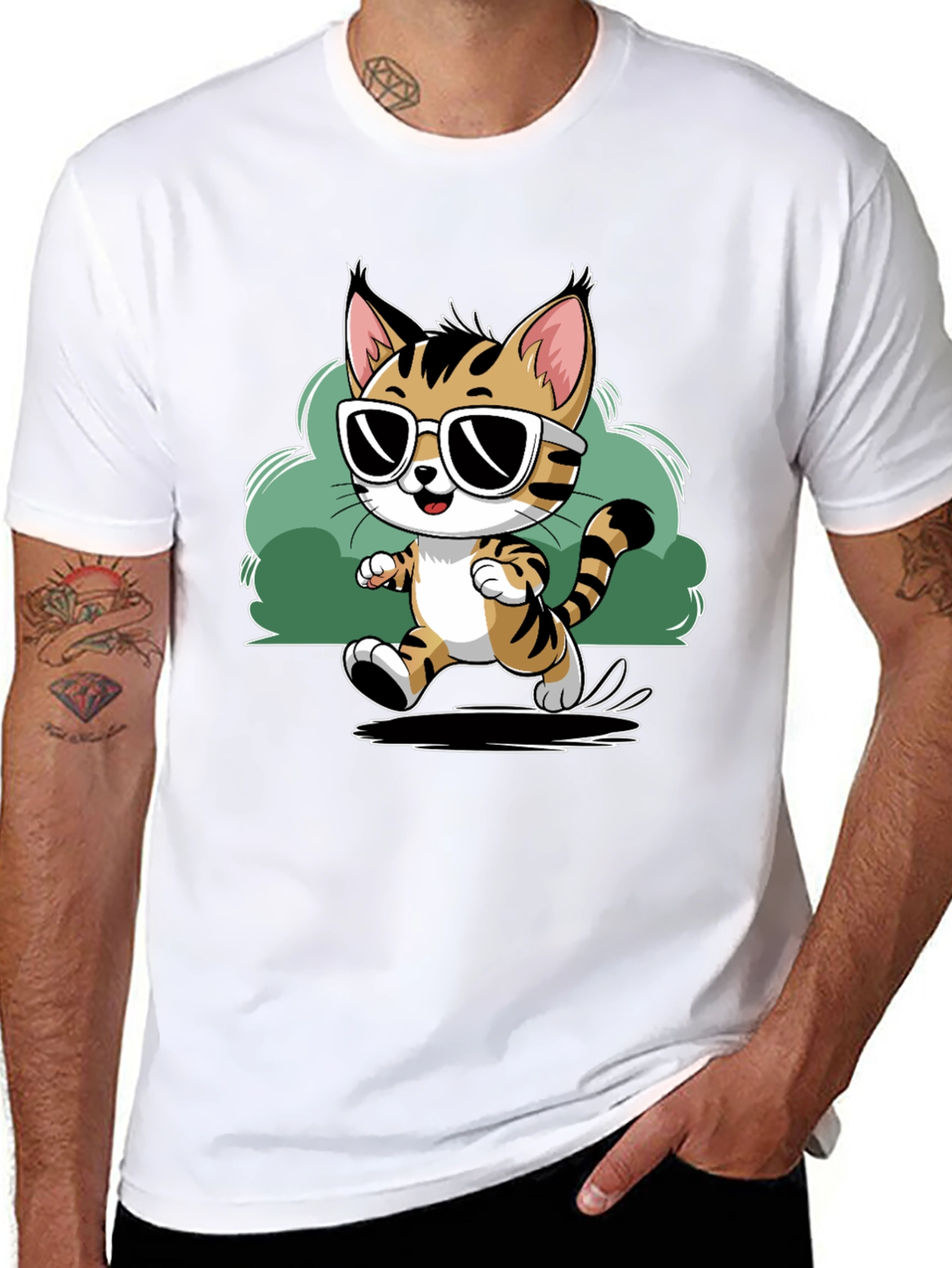 Cool Cat Tee - Stylish Cartoon Graphic T-Shirt