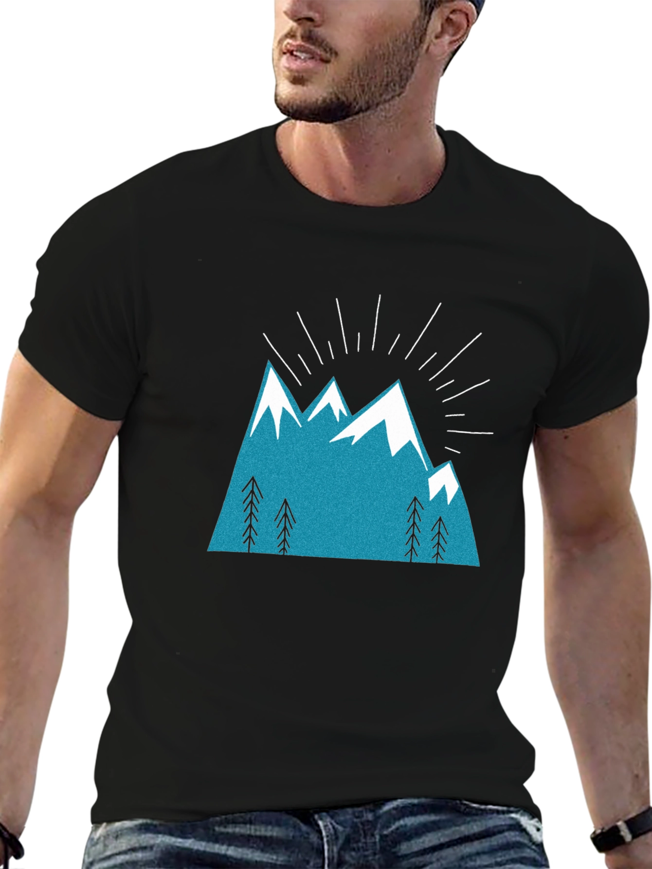 Mountain Peak Graphic Tee - Black