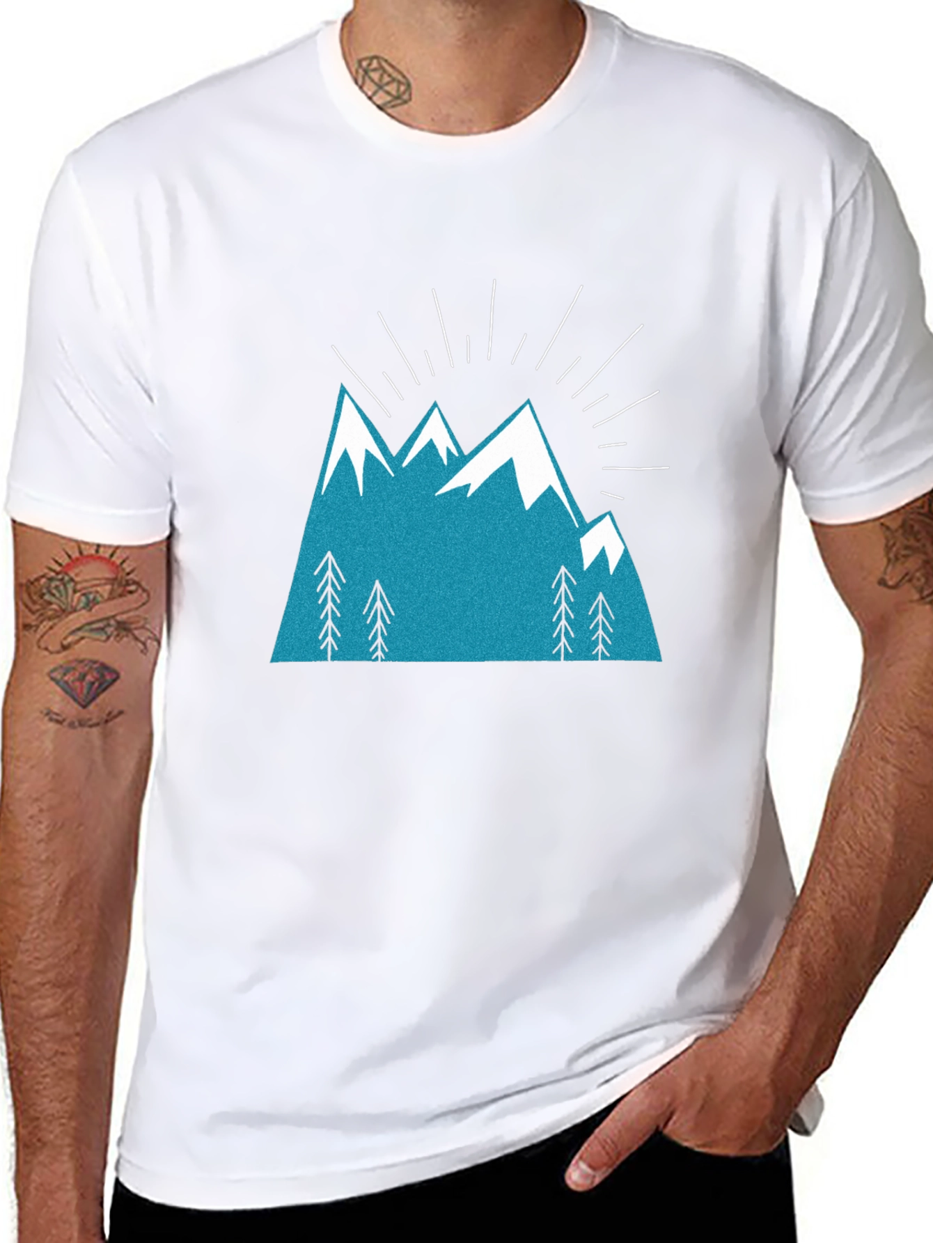 Mountain Peak Graphic Tee - Black