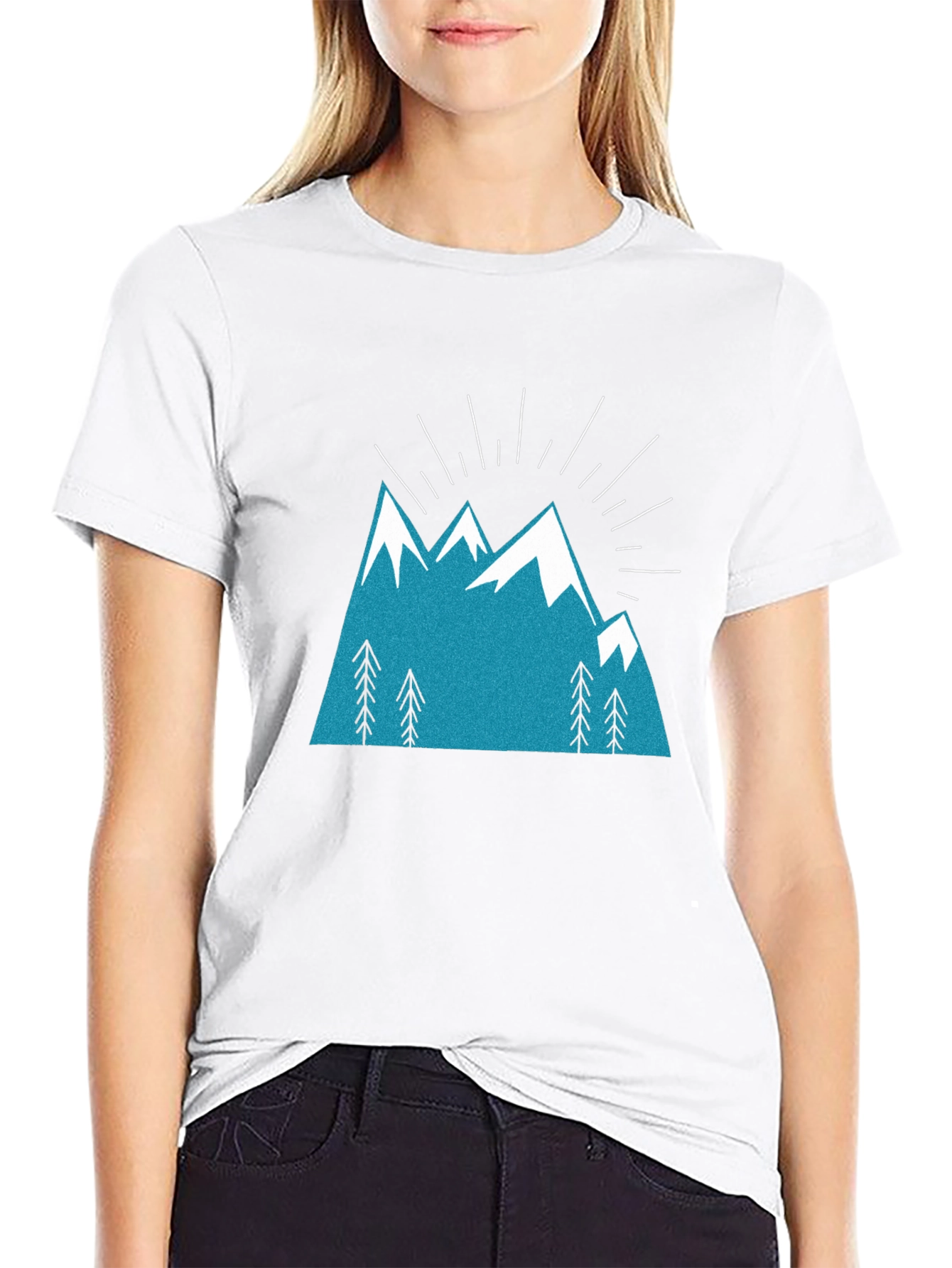 Mountain Peak Graphic Tee - Black