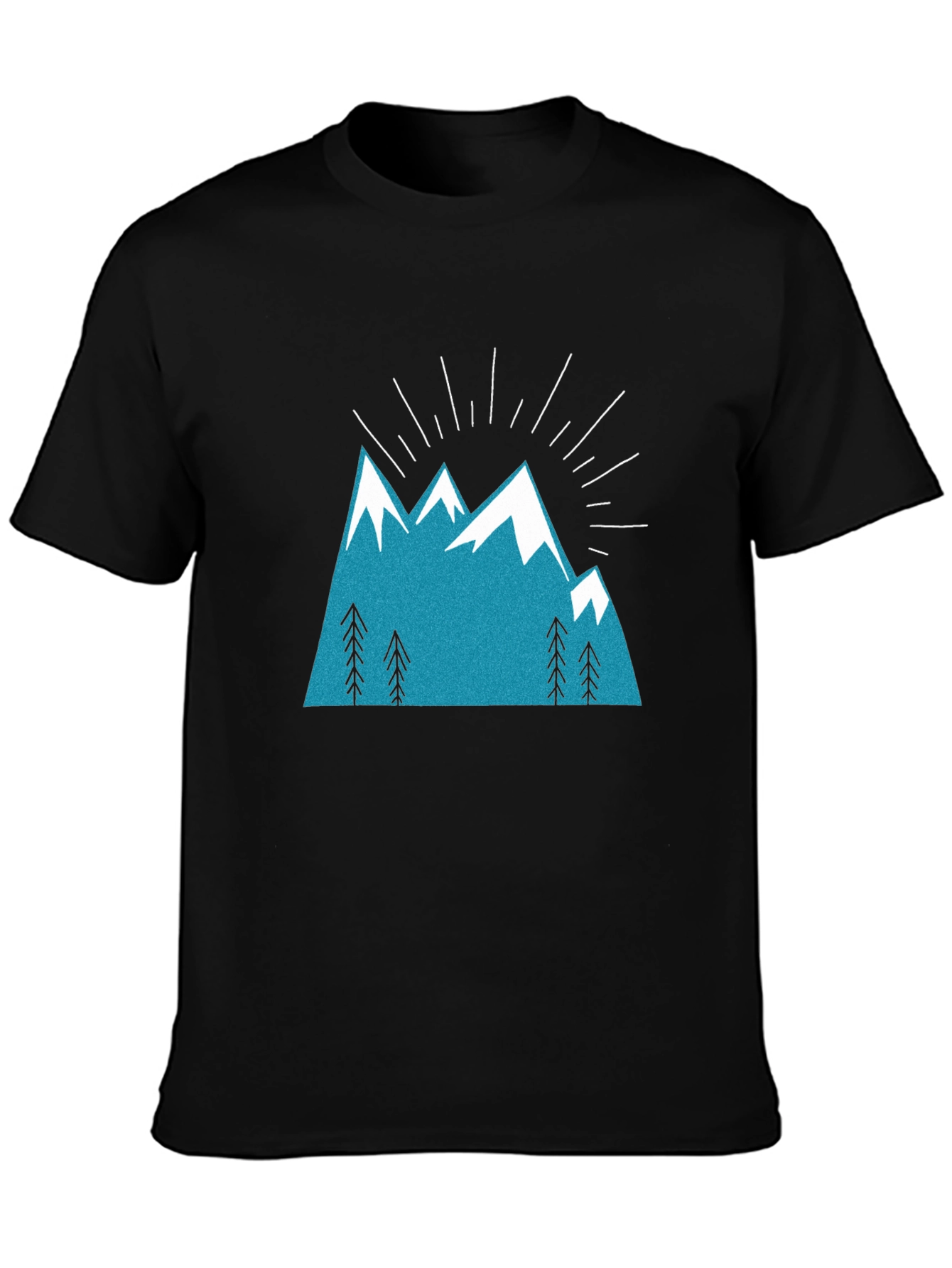Mountain Peak Graphic Tee - Black