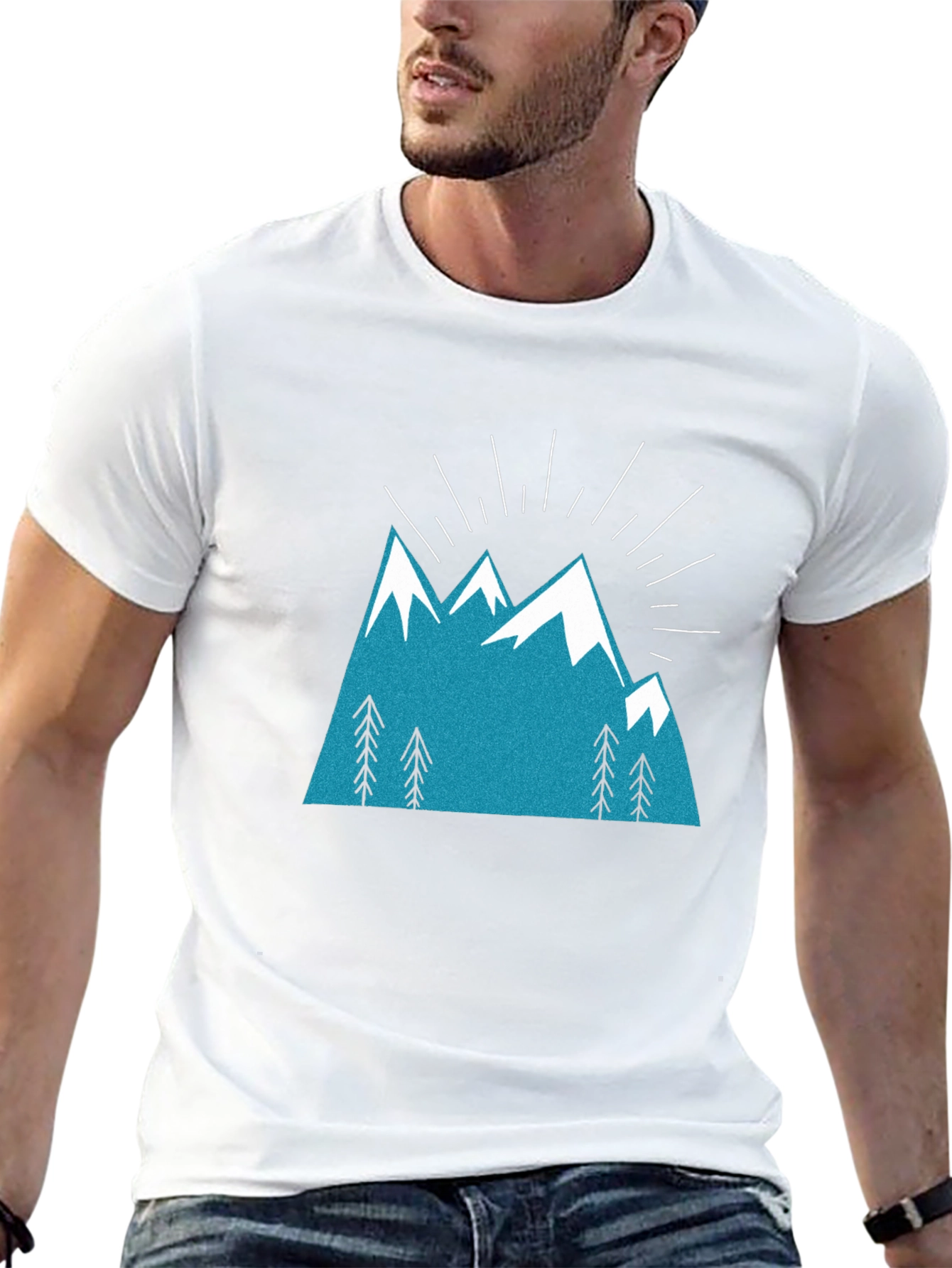 Mountain Peak Graphic Tee - Black