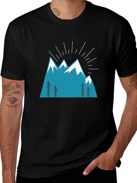 Mountain Peak Graphic Tee - Black