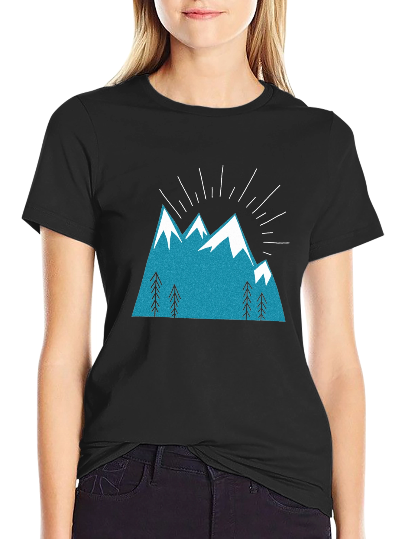 Mountain Peak Graphic Tee - Black