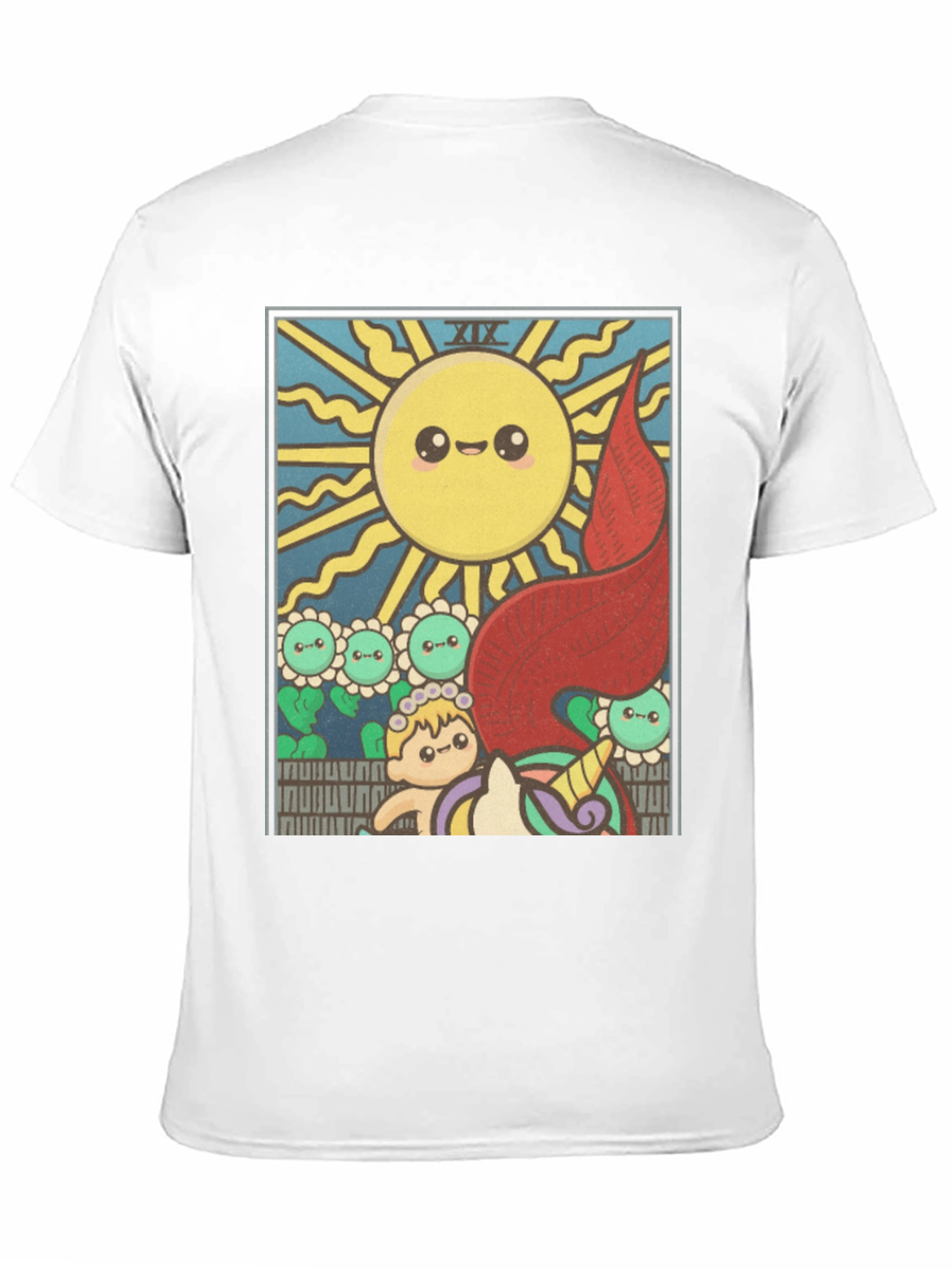 Kawaii Tarot Card Sun Graphic T-Shirt