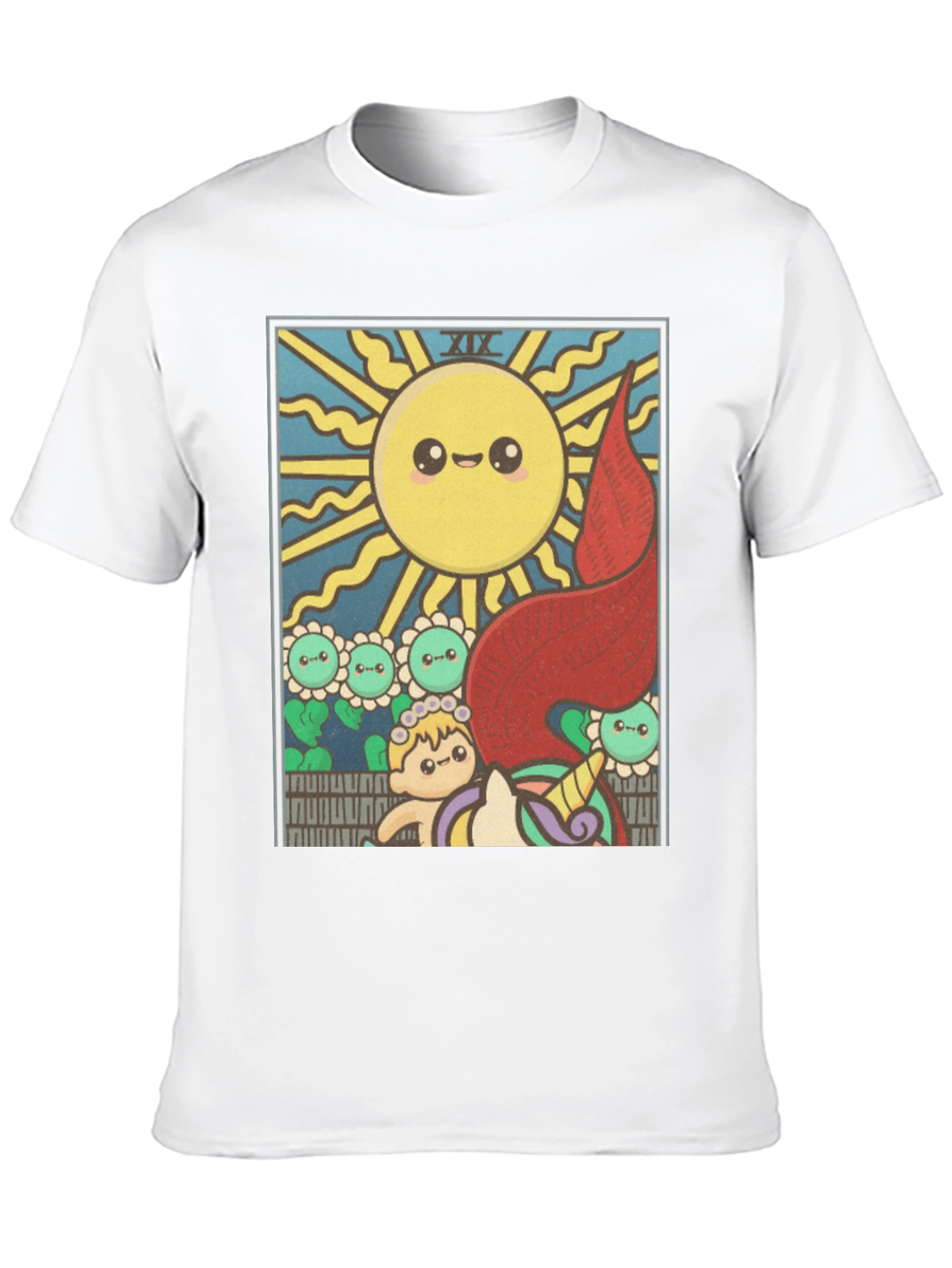 Kawaii Tarot Card Sun Graphic T-Shirt