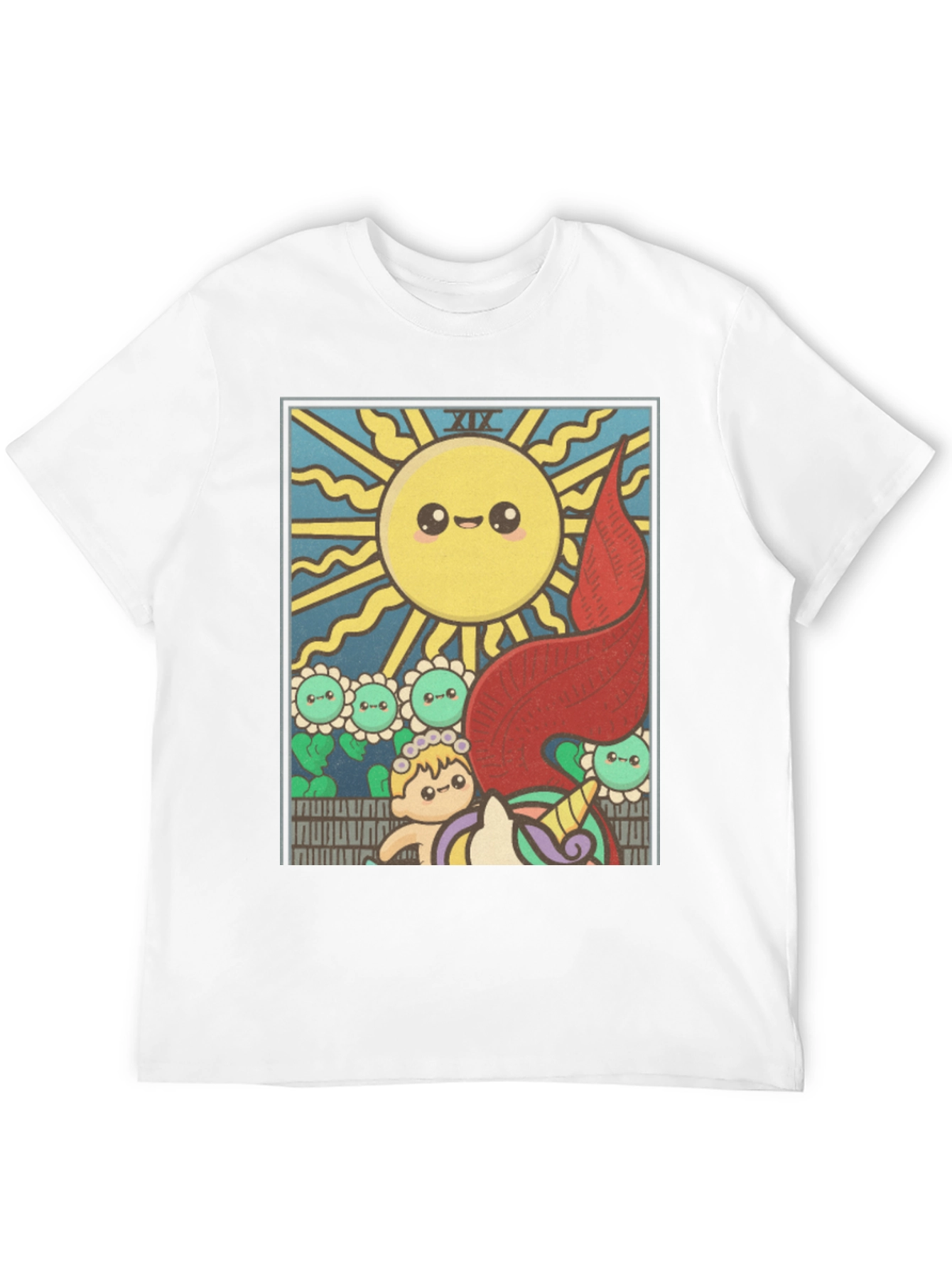 Kawaii Tarot Card Sun Graphic T-Shirt