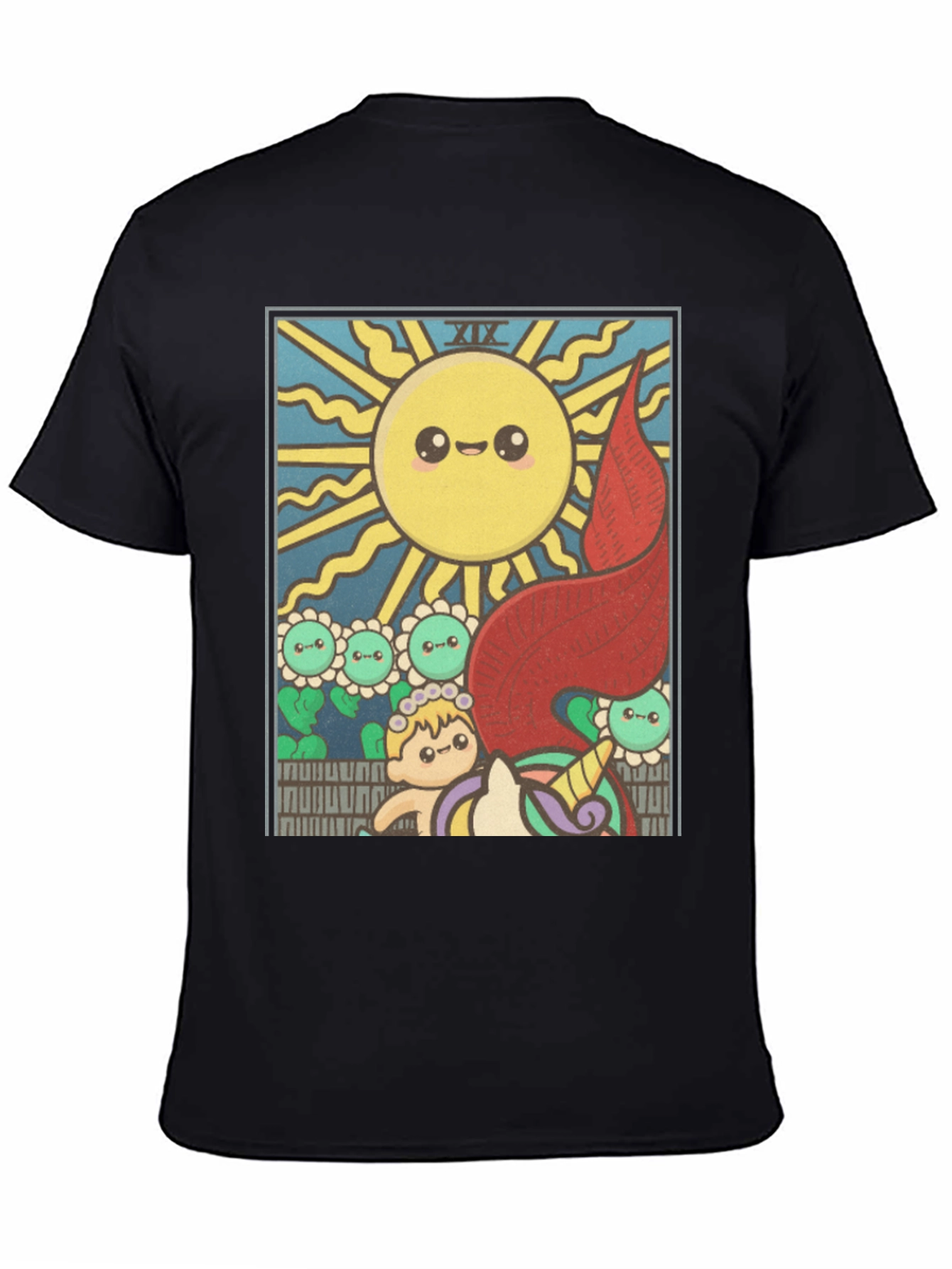 Kawaii Tarot Card Sun Graphic T-Shirt