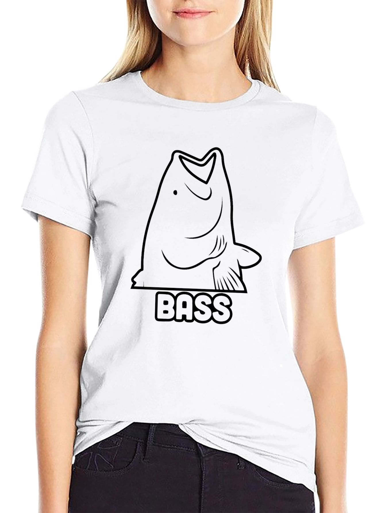 Bass Fish Graphic Tee - Mens Black T-Shirt