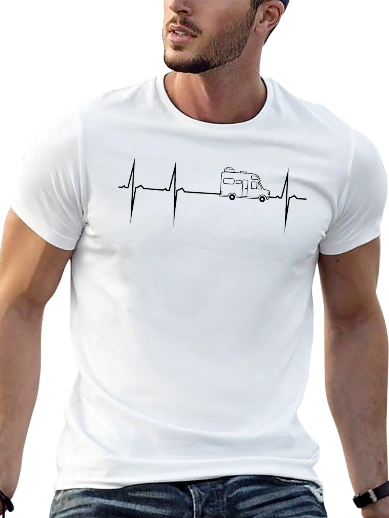 RV Heartbeat T-Shirt - Camping Enthusiast Tee
