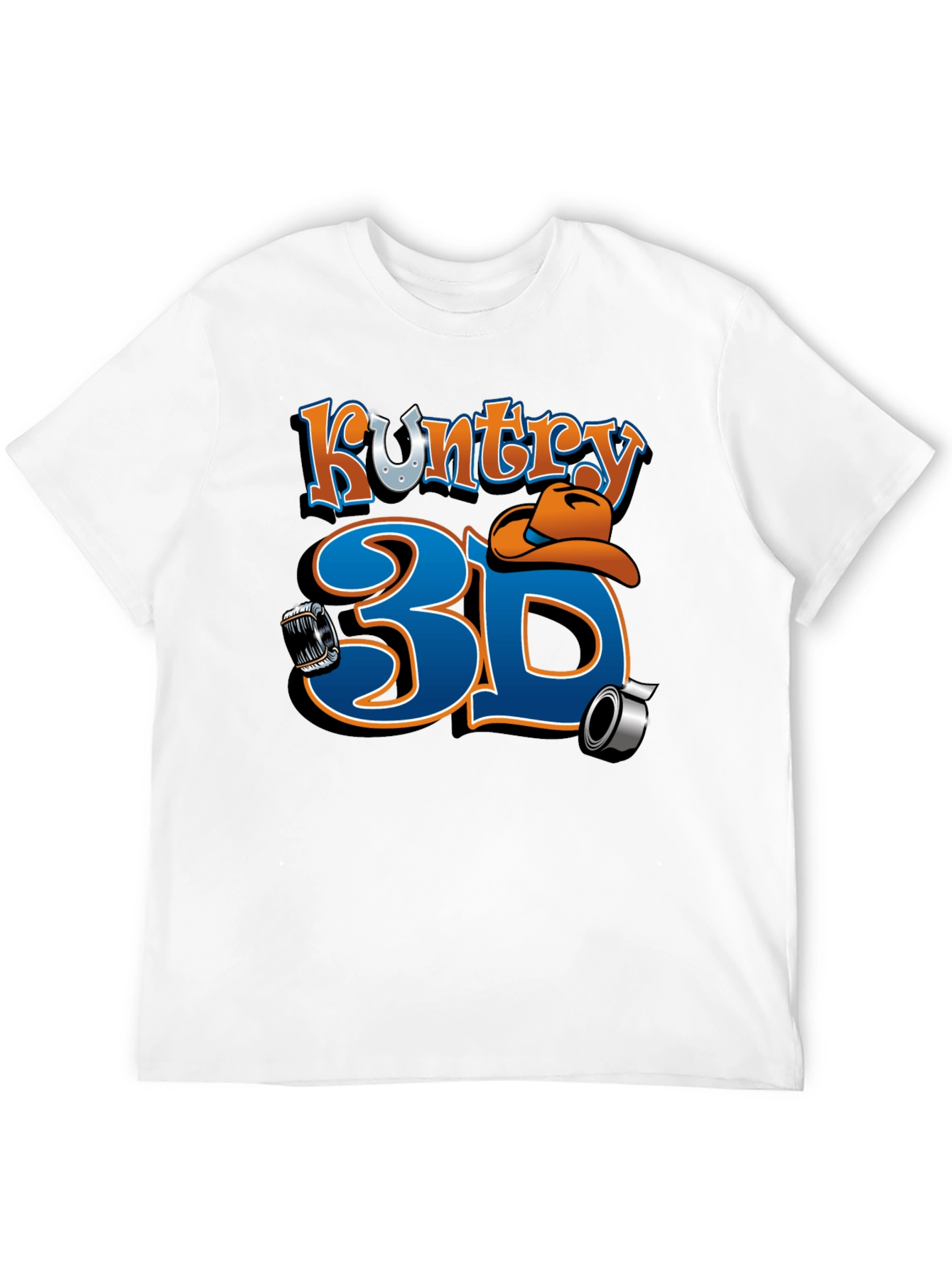 Kuntry 3D Graphic Tee - Black Cotton Blend