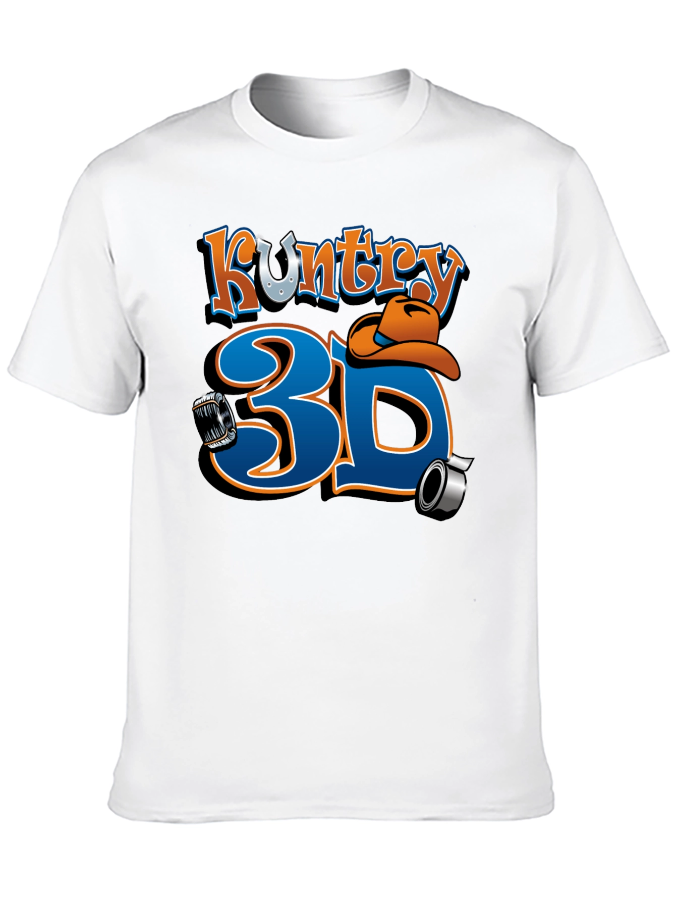 Kuntry 3D Graphic Tee - Black Cotton Blend