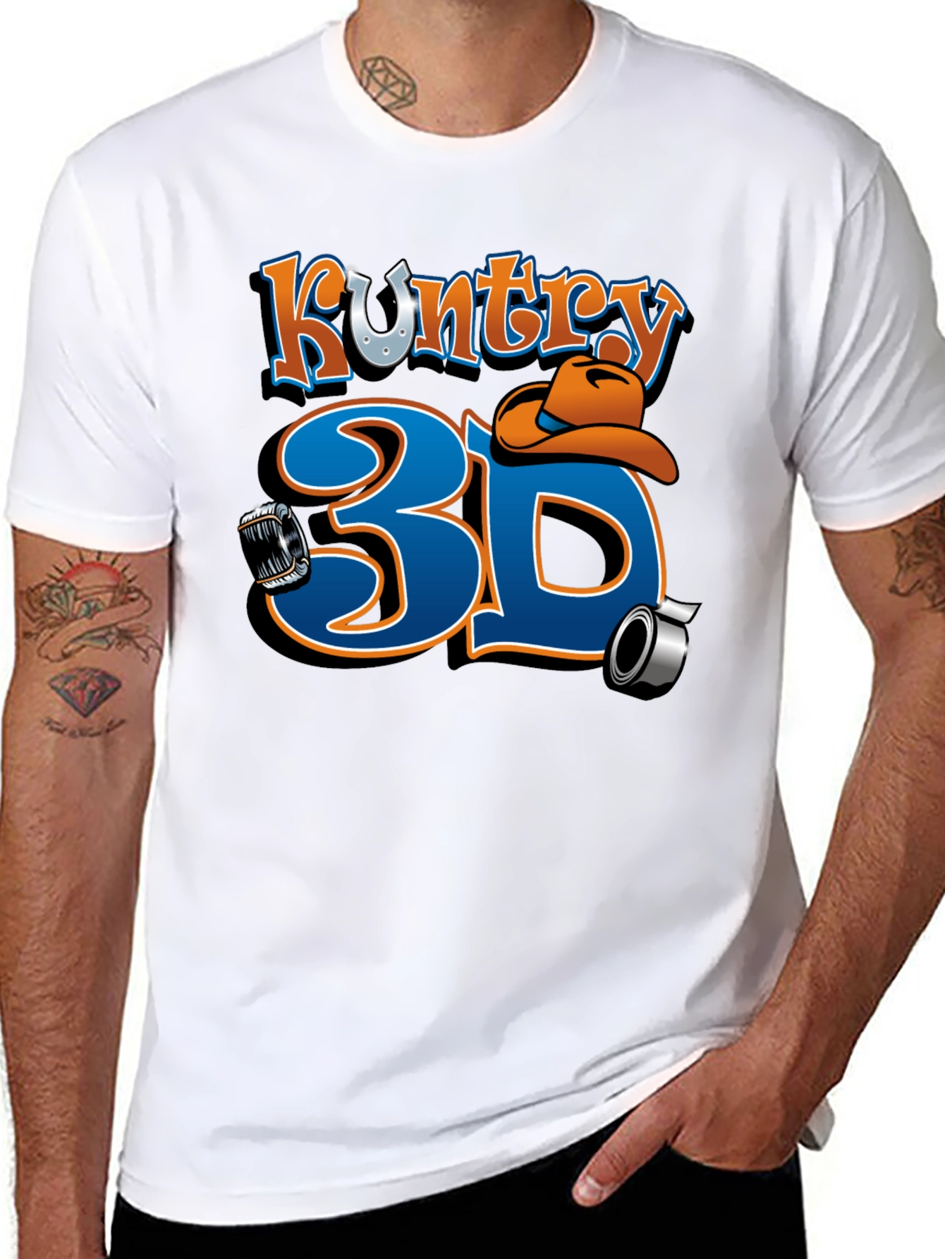 Kuntry 3D Graphic Tee - Black Cotton Blend