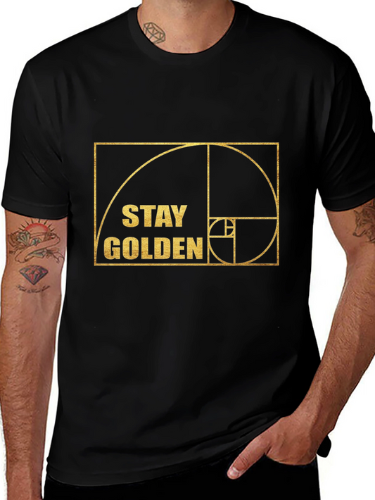 Stay Golden Fibonacci Sequence Black T-Shirt