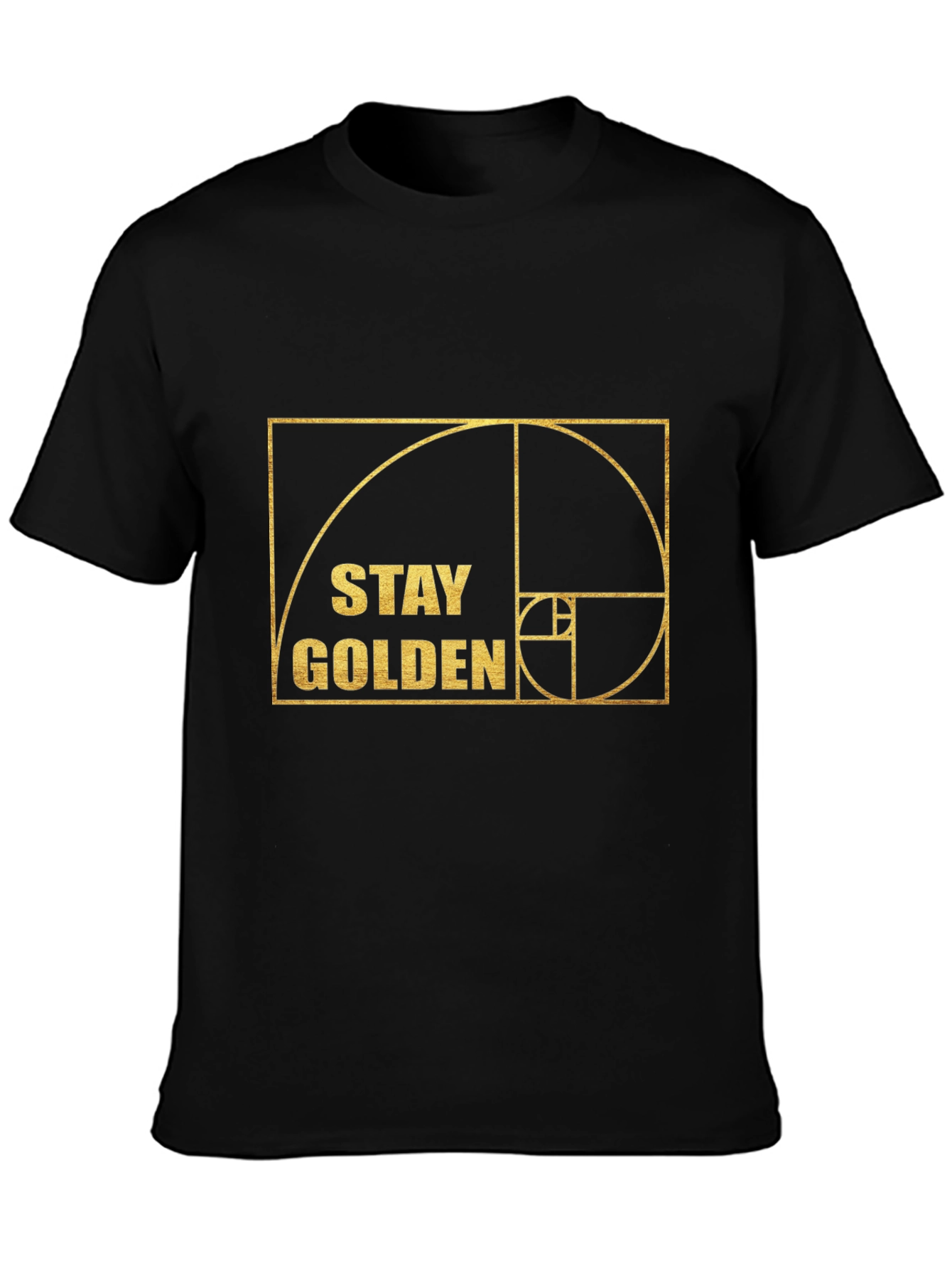 Stay Golden Fibonacci Sequence Black T-Shirt