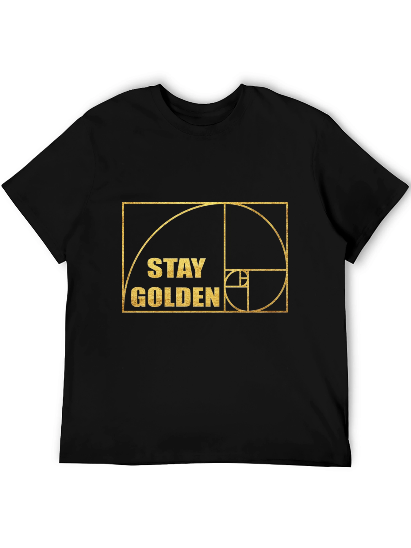Stay Golden Fibonacci Sequence Black T-Shirt