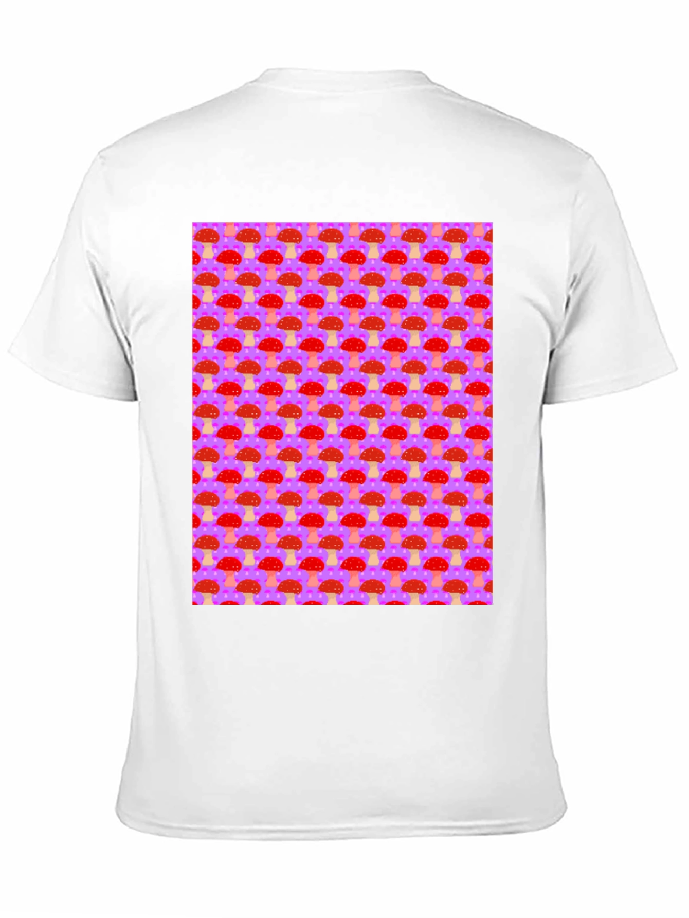 Mushroom Pattern Graphic Tee - Black