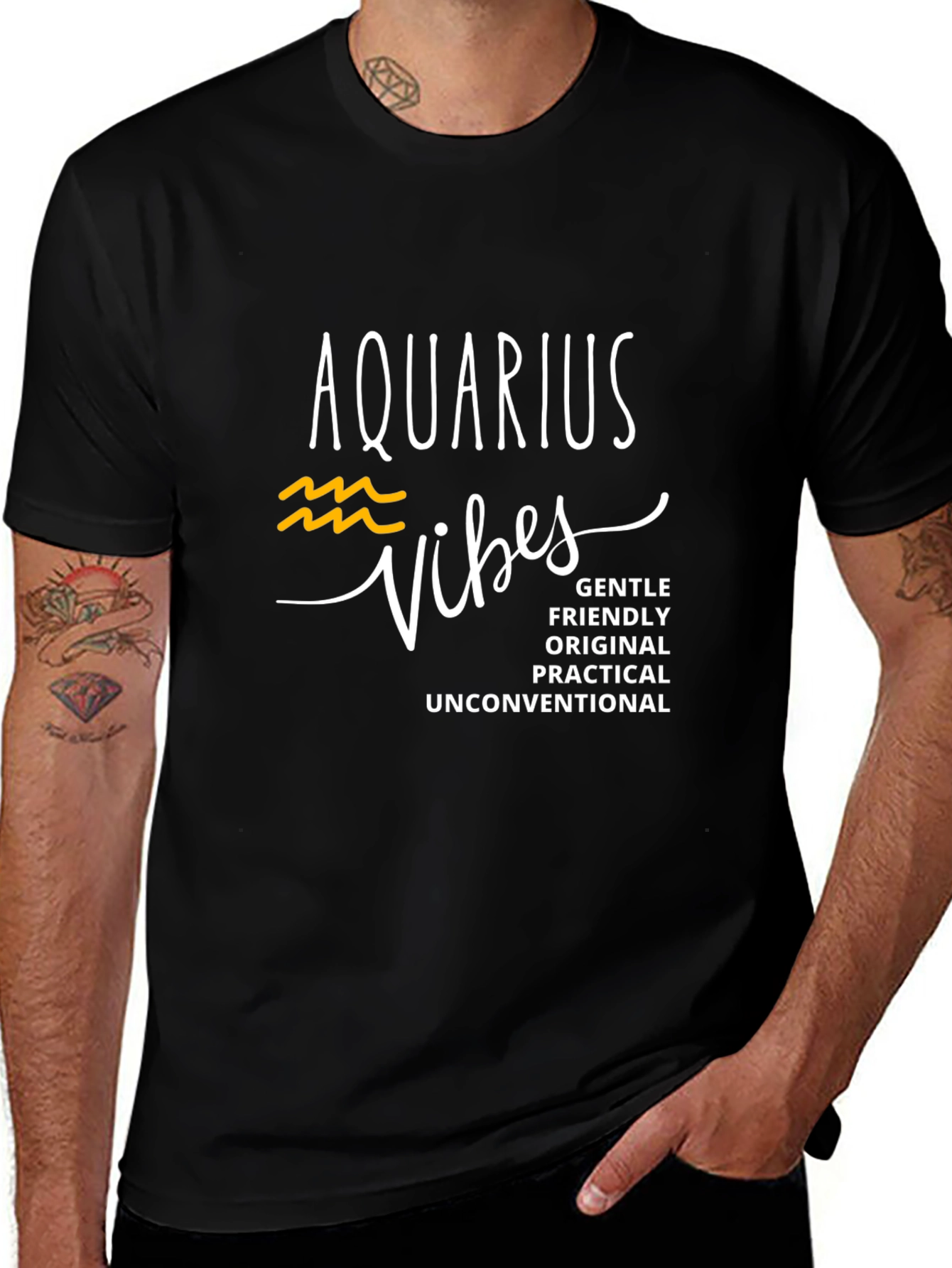 Aquarius Vibes Graphic Tee - Black
