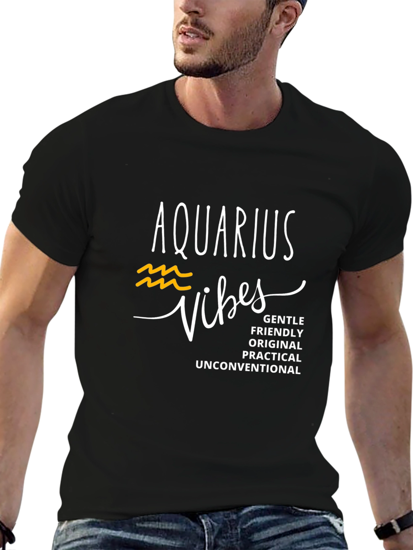 Aquarius Vibes Graphic Tee - Black