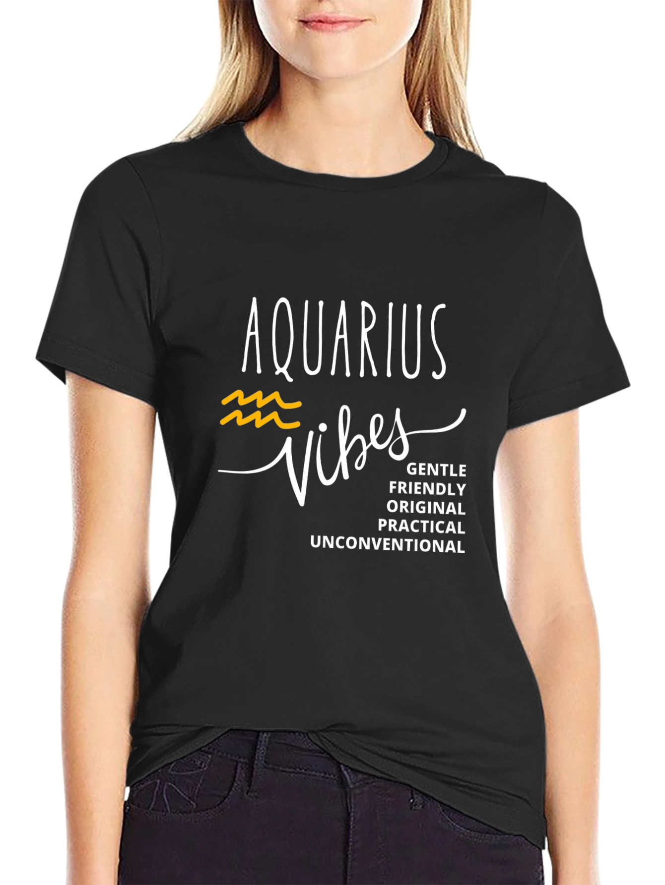 Aquarius Vibes Graphic Tee - Black